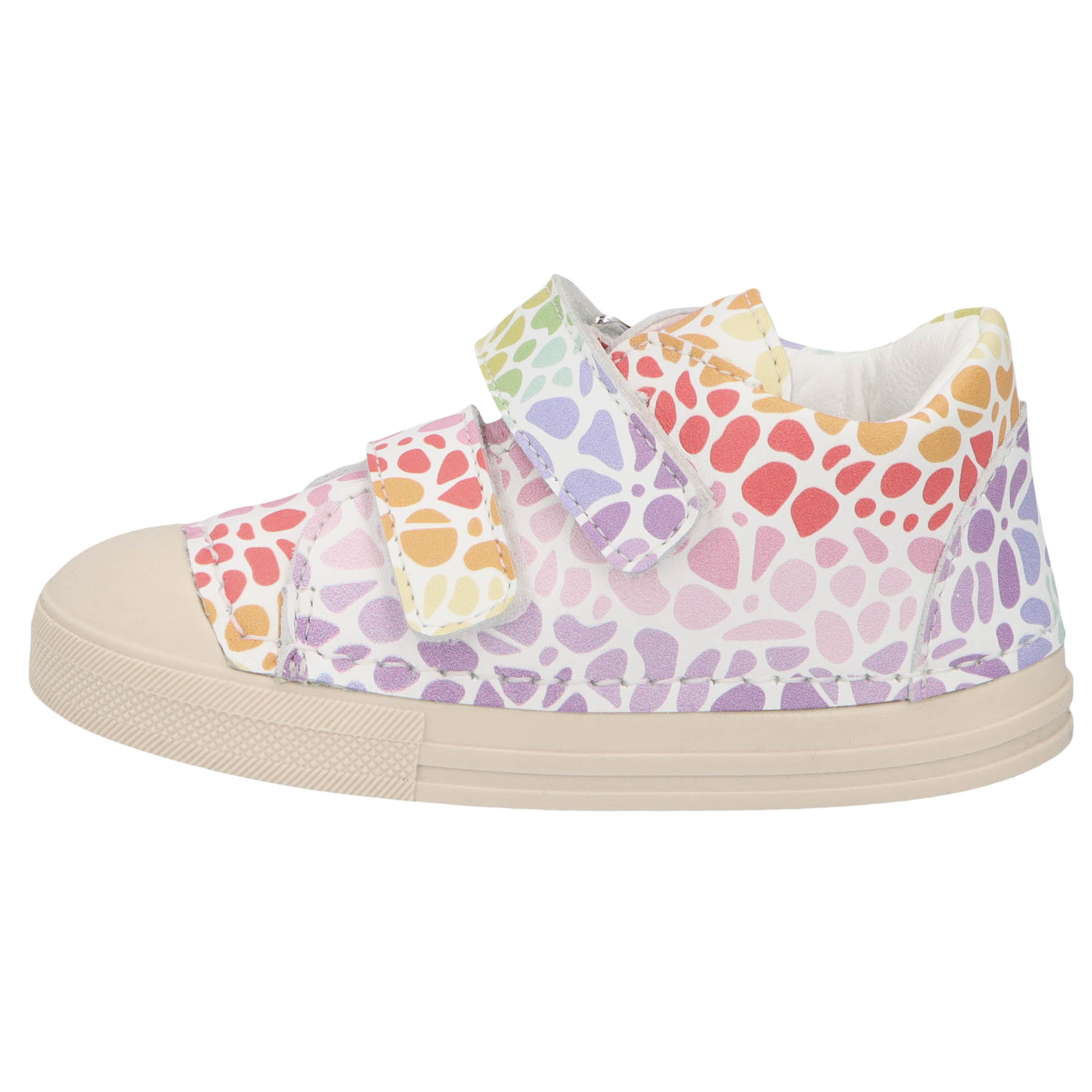 mehrfarbige lauflernschuhe seitenansicht links