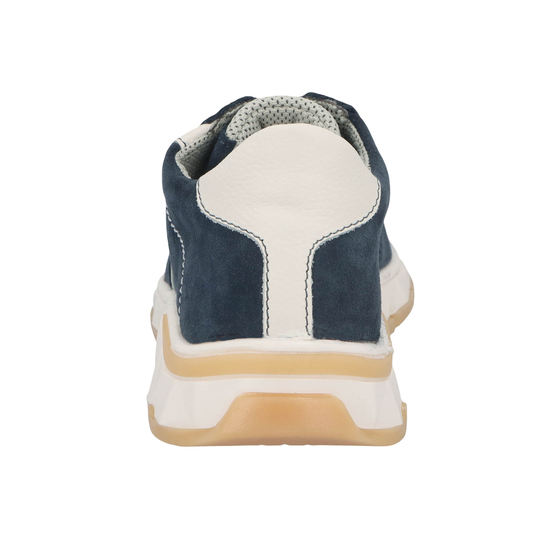 blaue sneaker hinteransicht