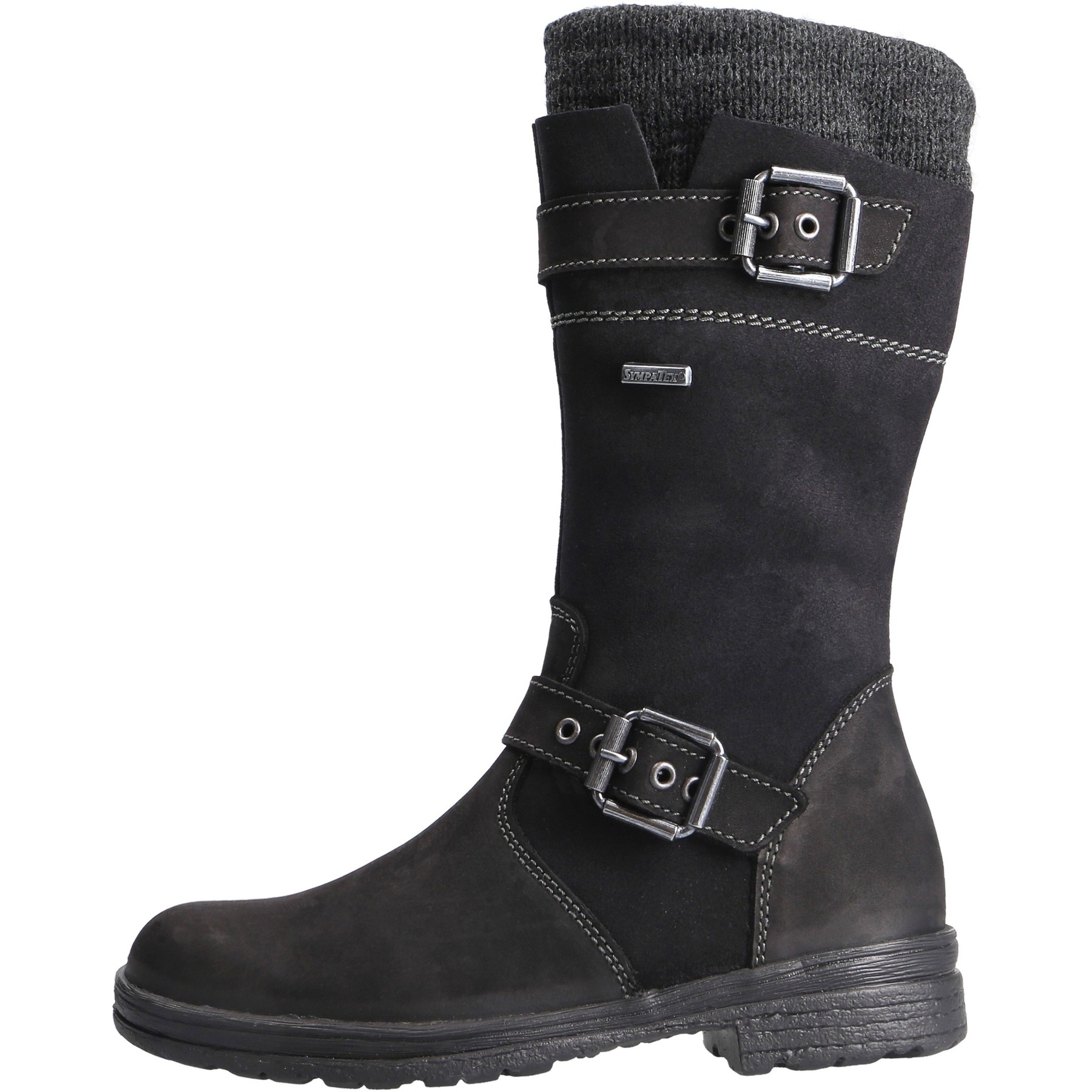 schwarze stiefel seitenansicht links