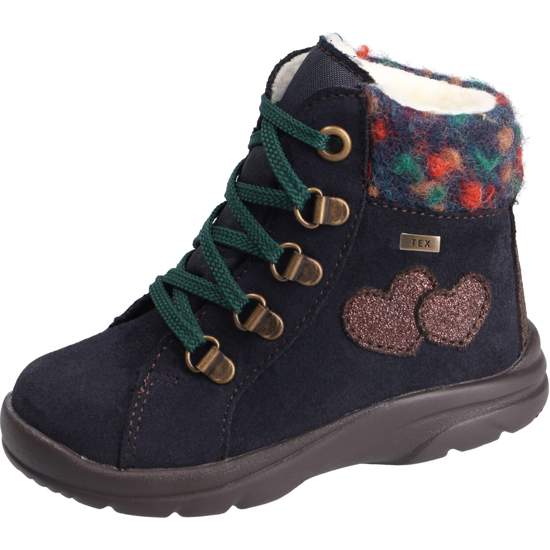 blaue stiefeletten 3-4 ansicht