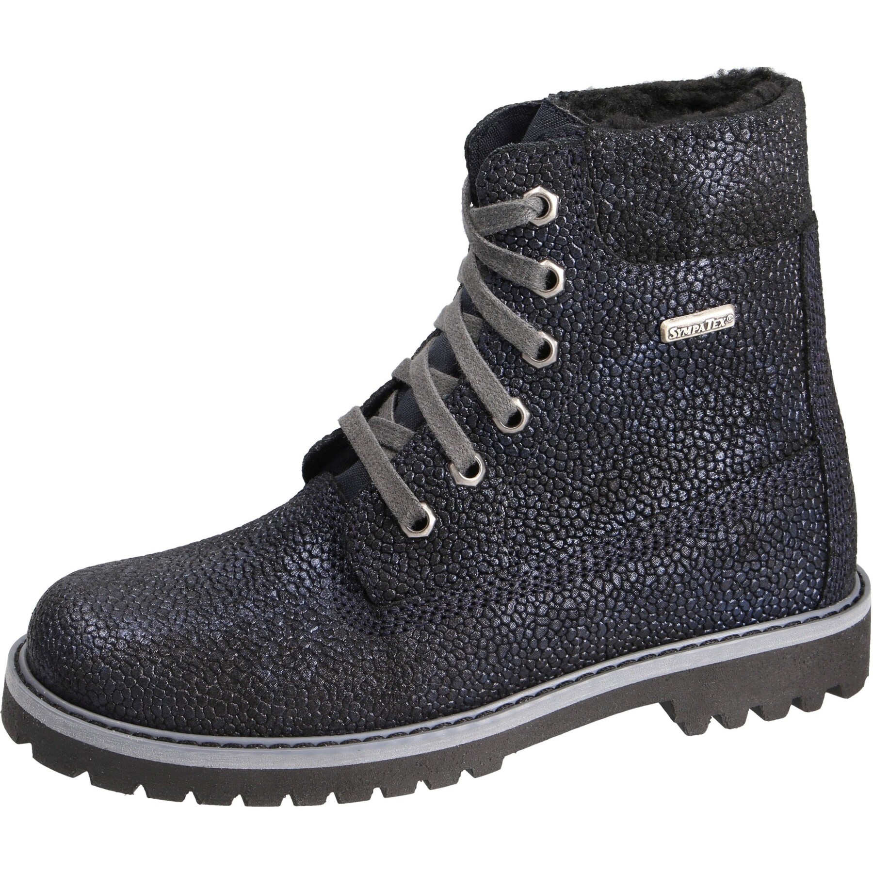 blaue stiefeletten 3-4 ansicht