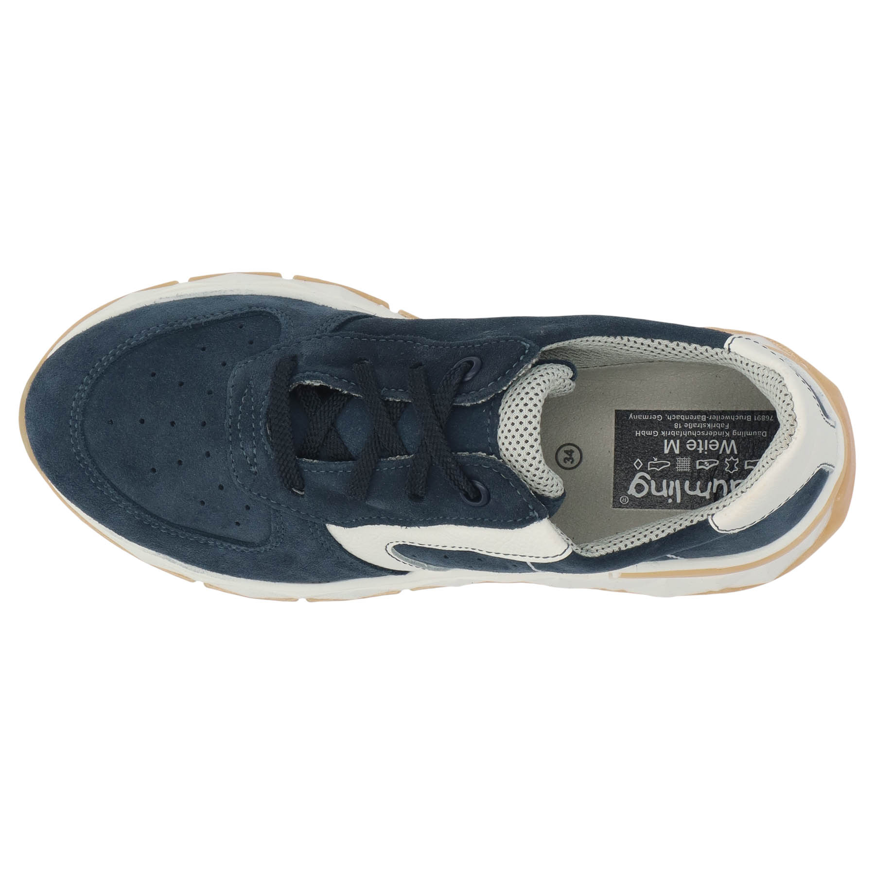 blaue sneaker draufsicht