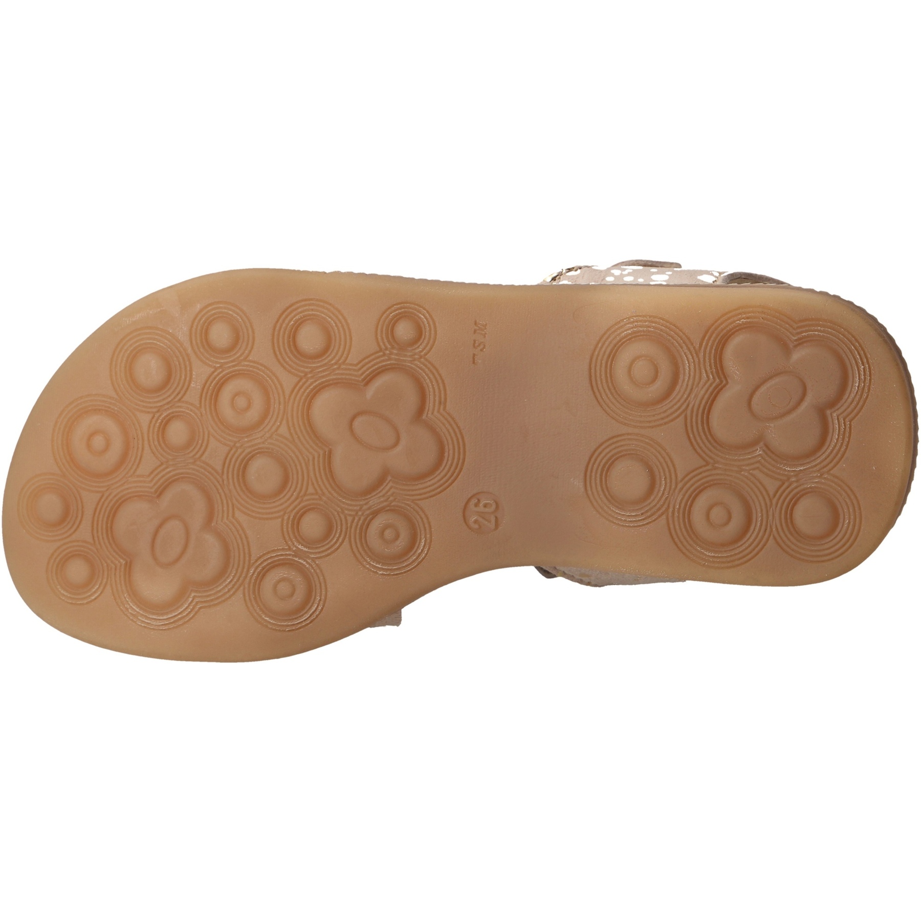 weiße sandale sohlenansicht