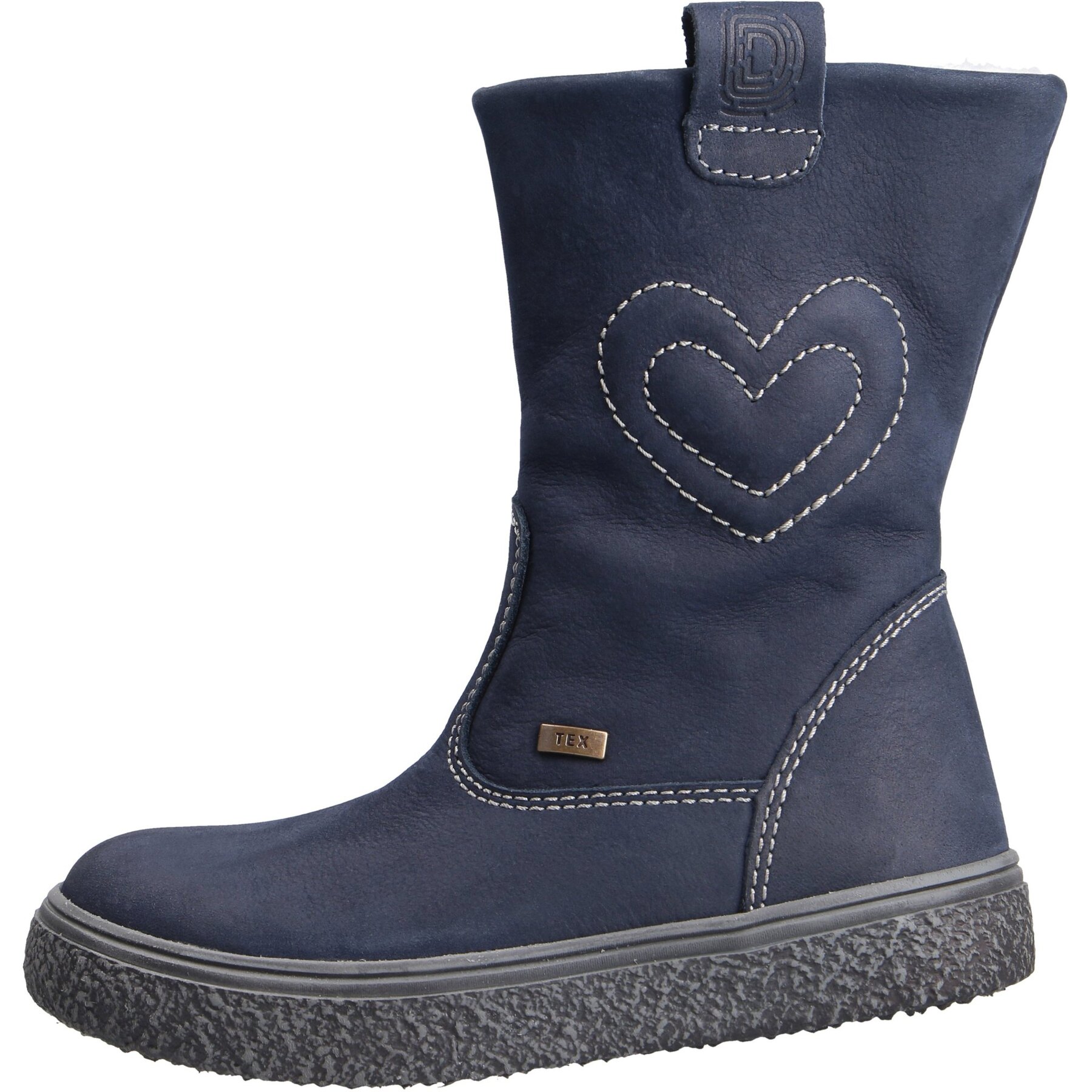 blaue stiefel seitenansicht links