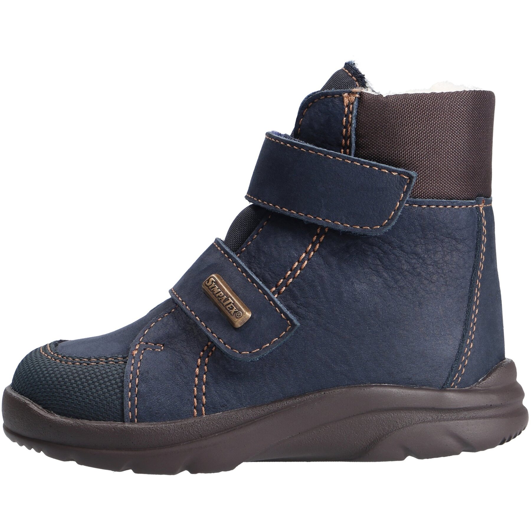 blaue stiefeletten seitenansicht links