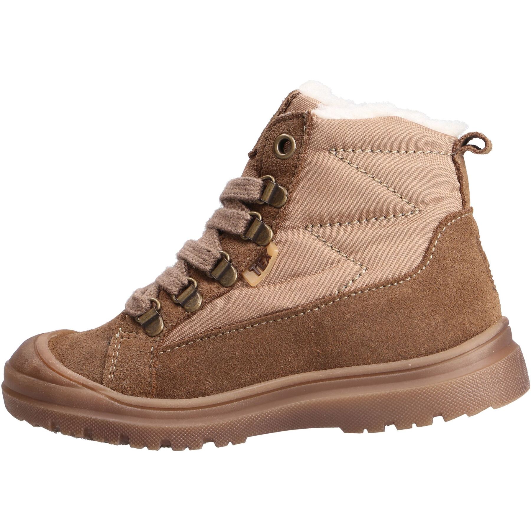 braune stiefeletten seitenansicht links