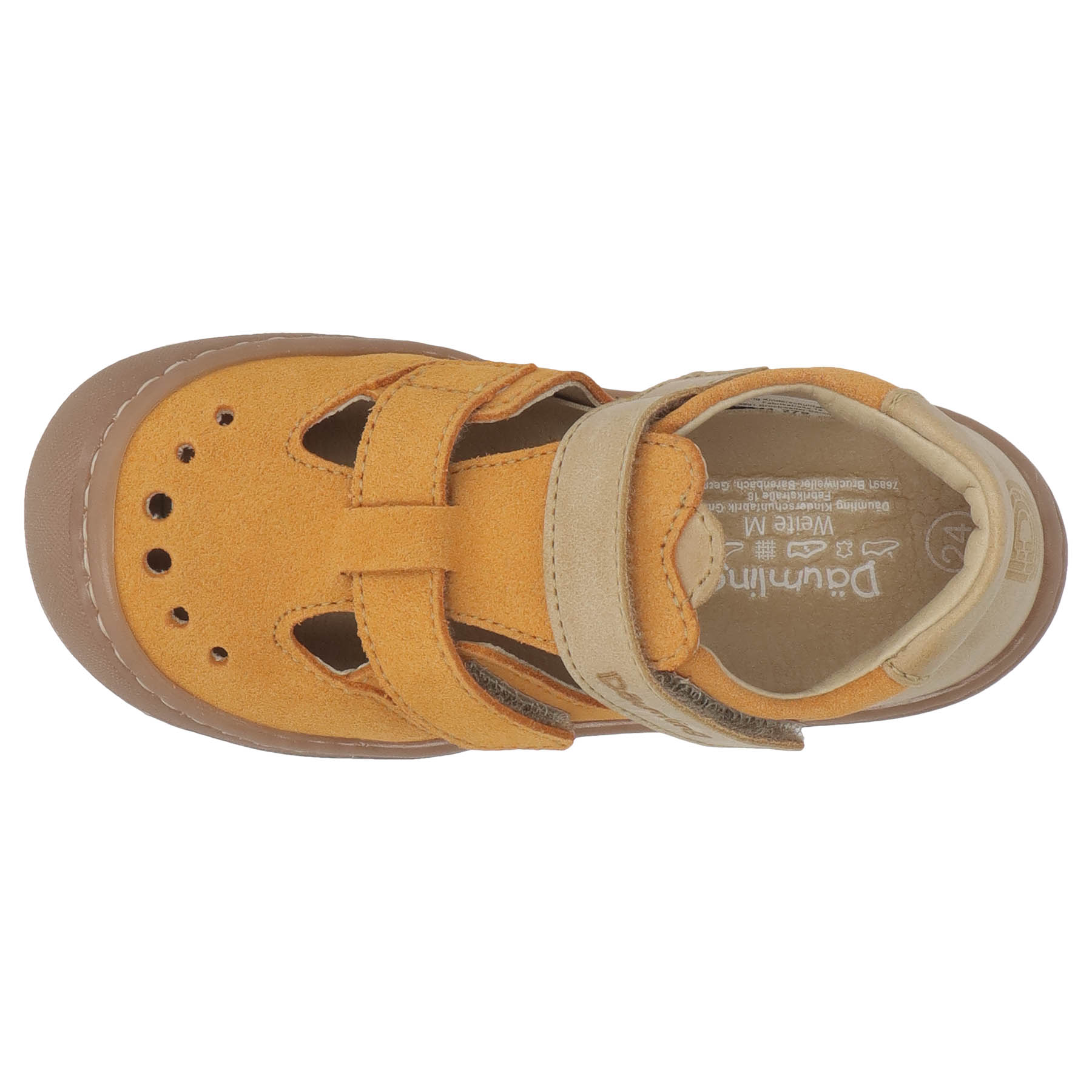 mehrfarbige lauflernschuhe draufsicht