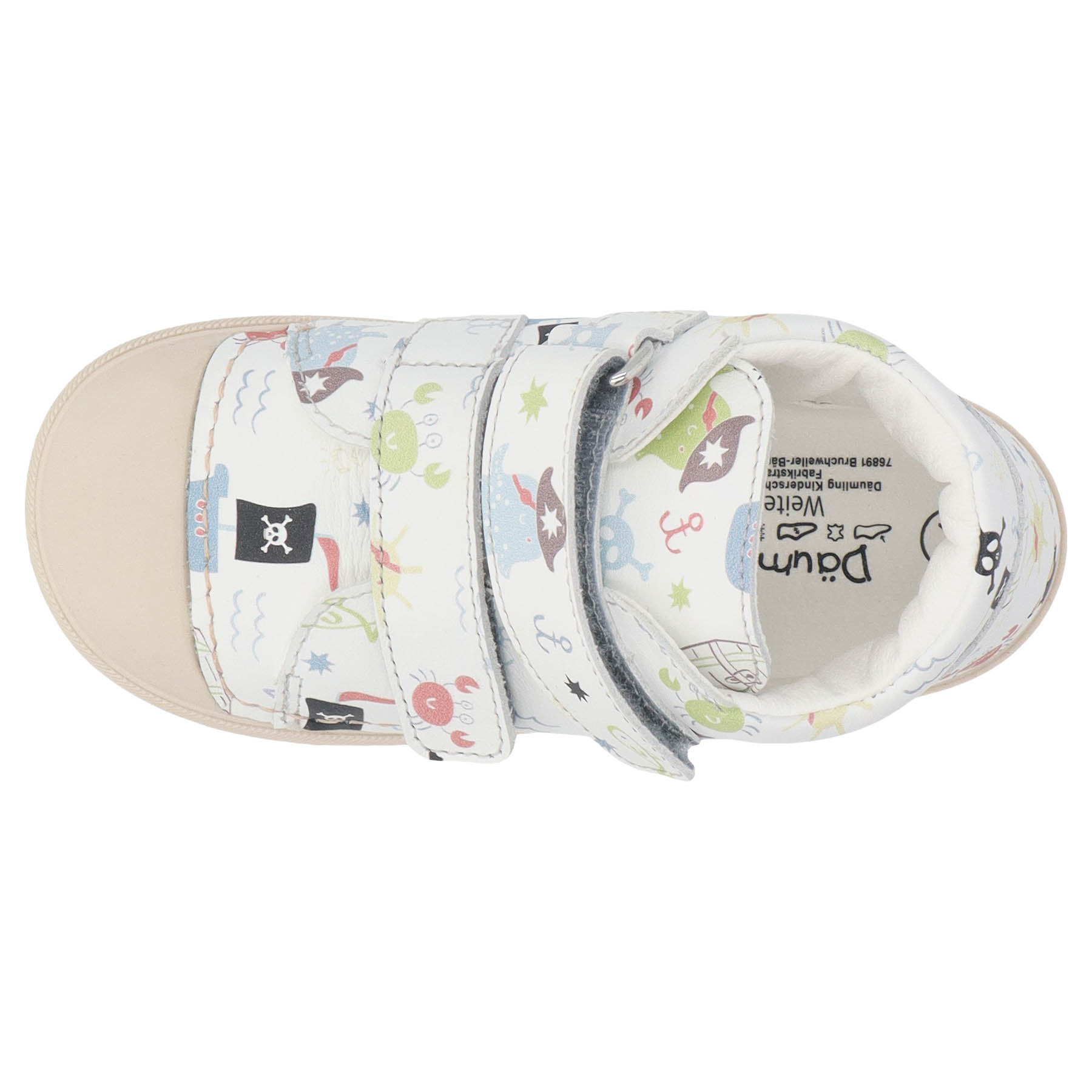 mehrfarbige lauflernschuhe draufsicht