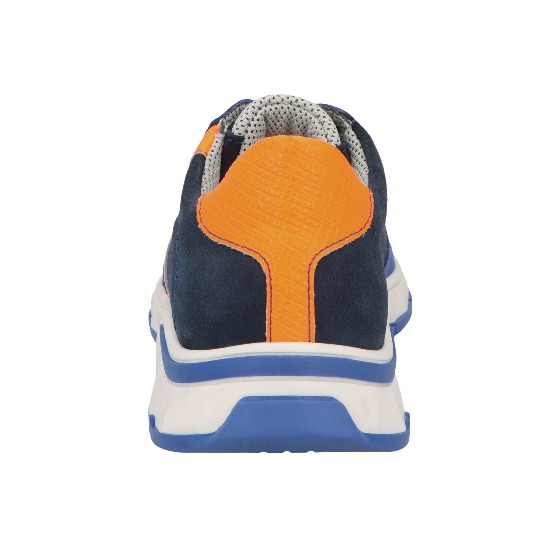 blaue sneaker hinteransicht