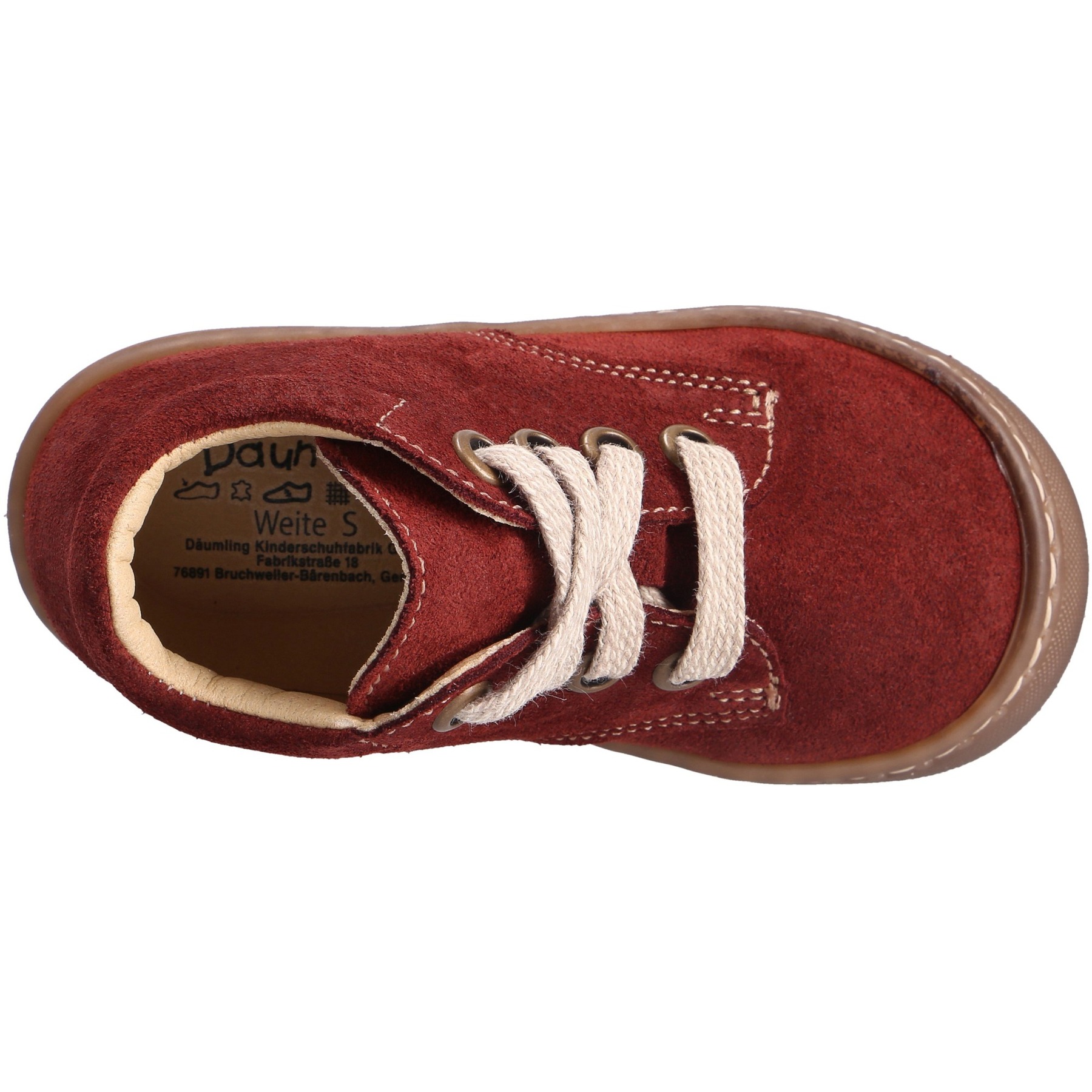 braune lauflernschuhe draufsicht