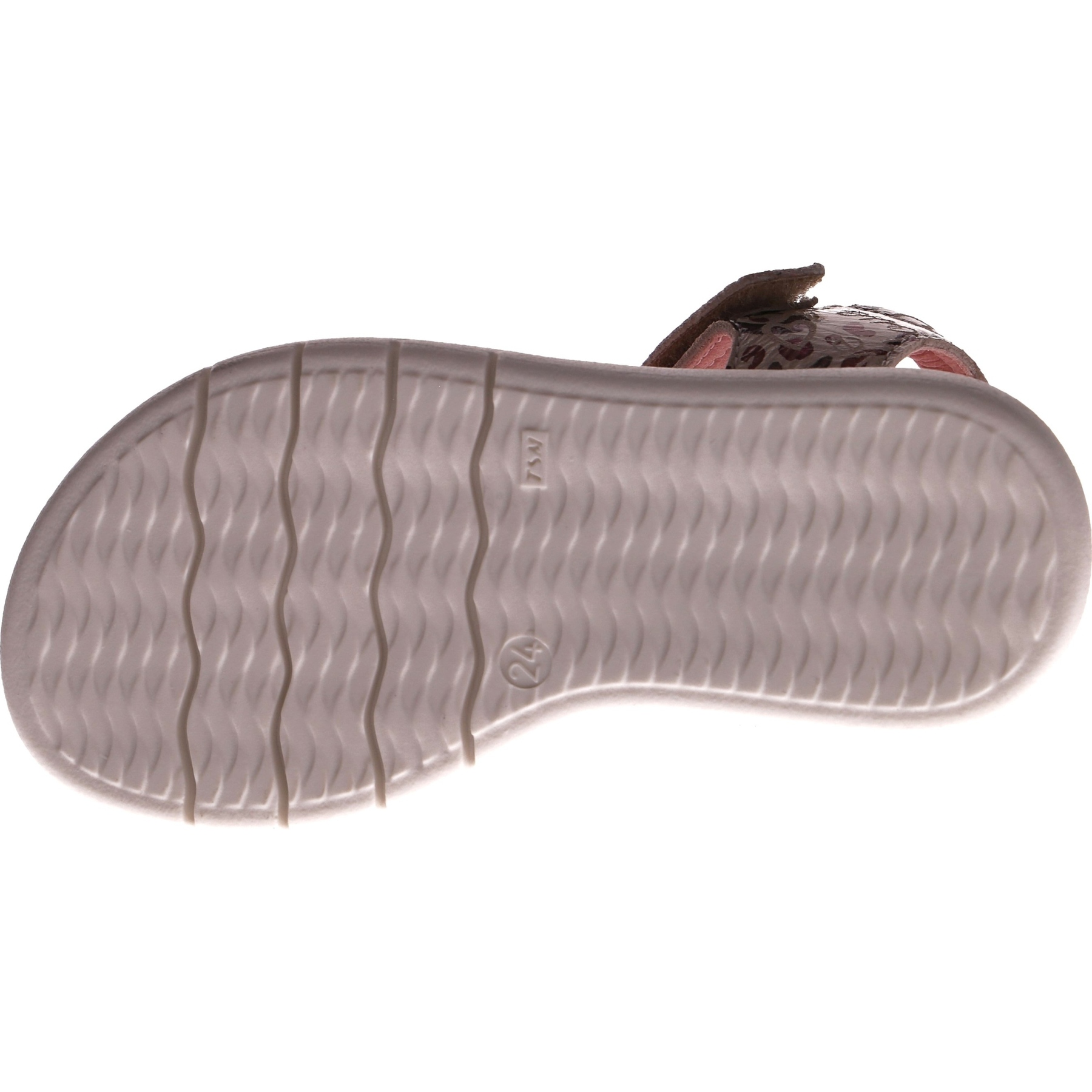 weiße sandale sohlenansicht