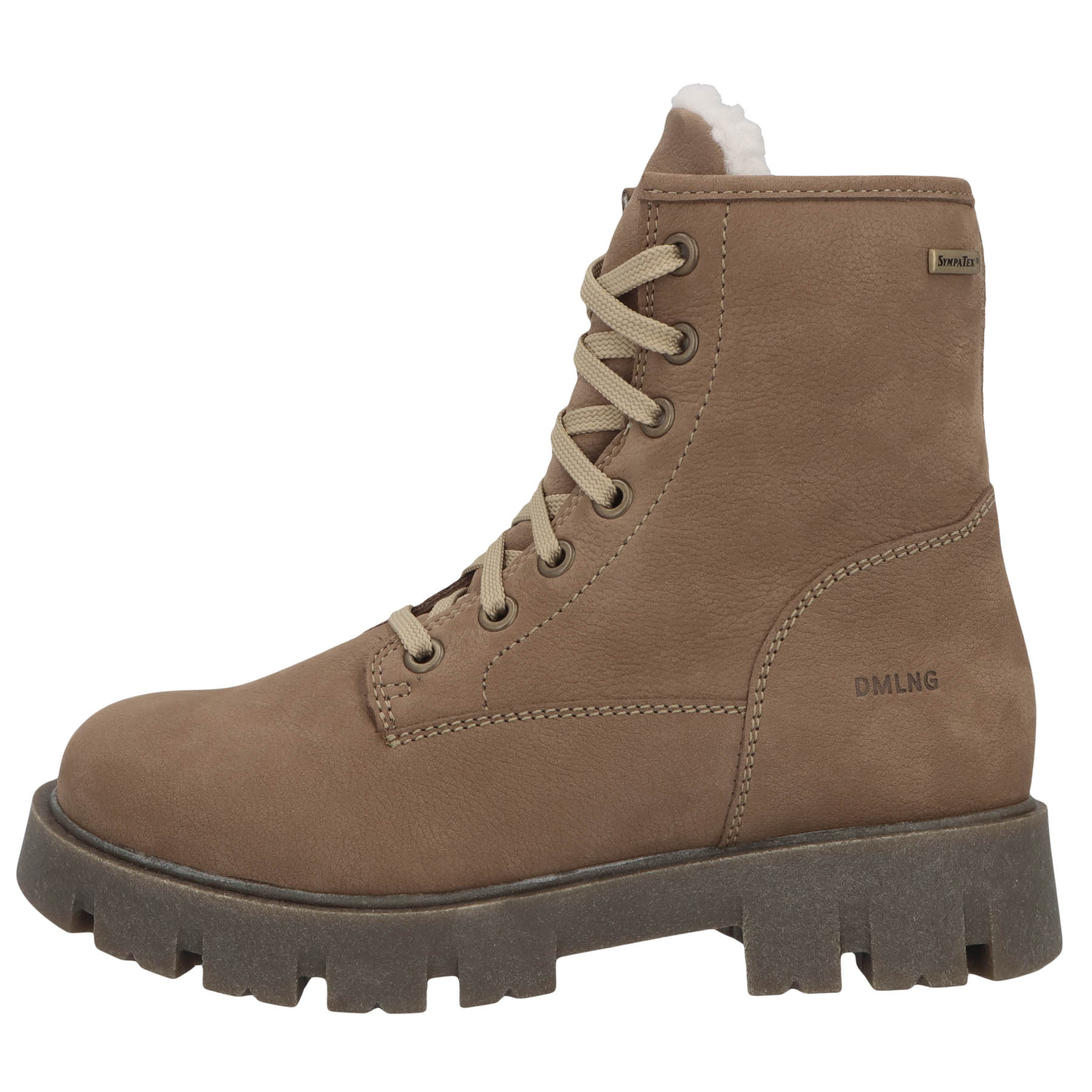 braune stiefeletten seitenansicht links