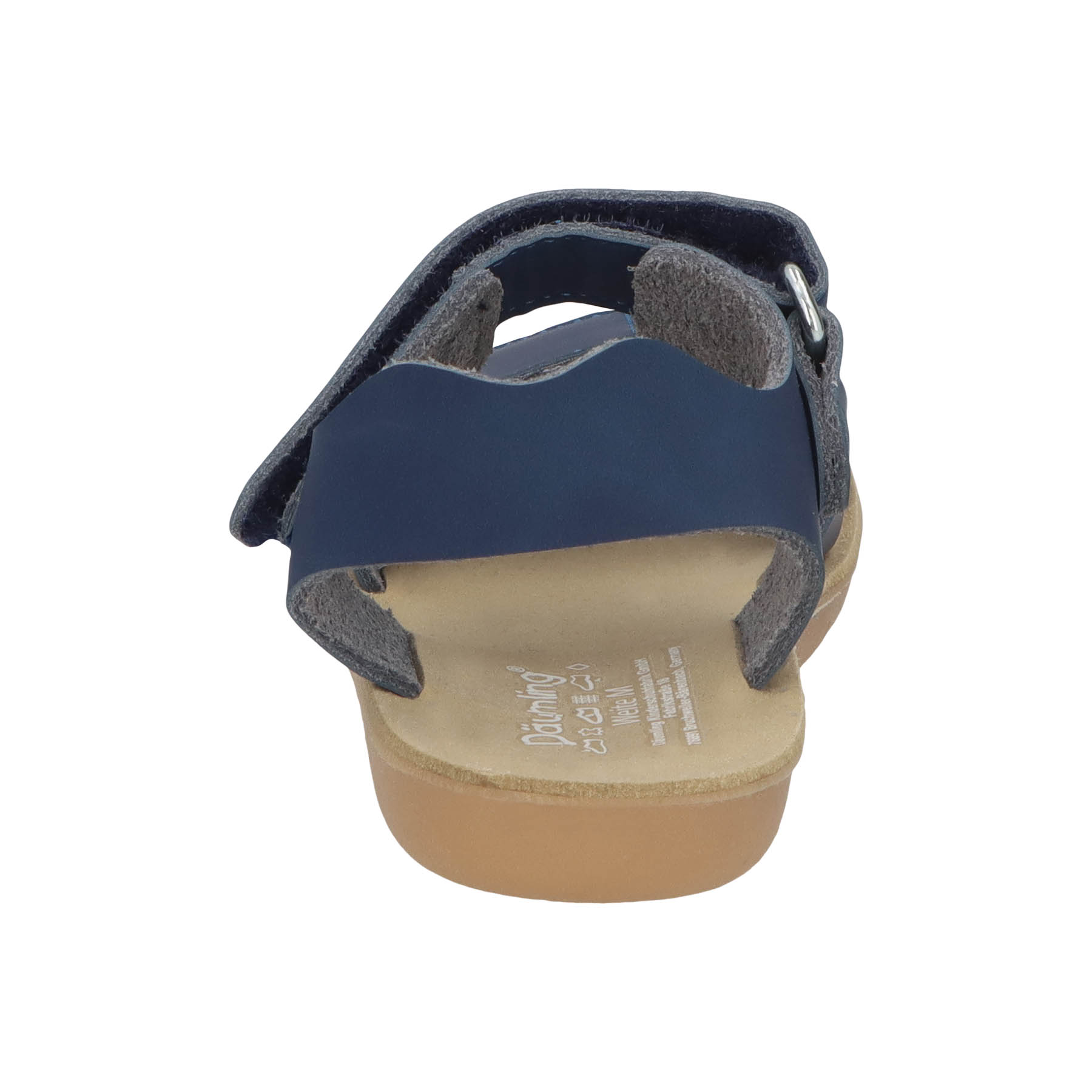 blaue sandale hinteransicht