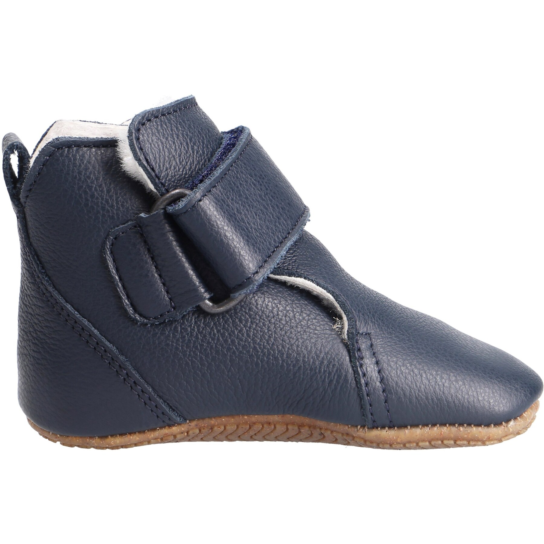 blaue krabbelschuhe seitenansicht rechts