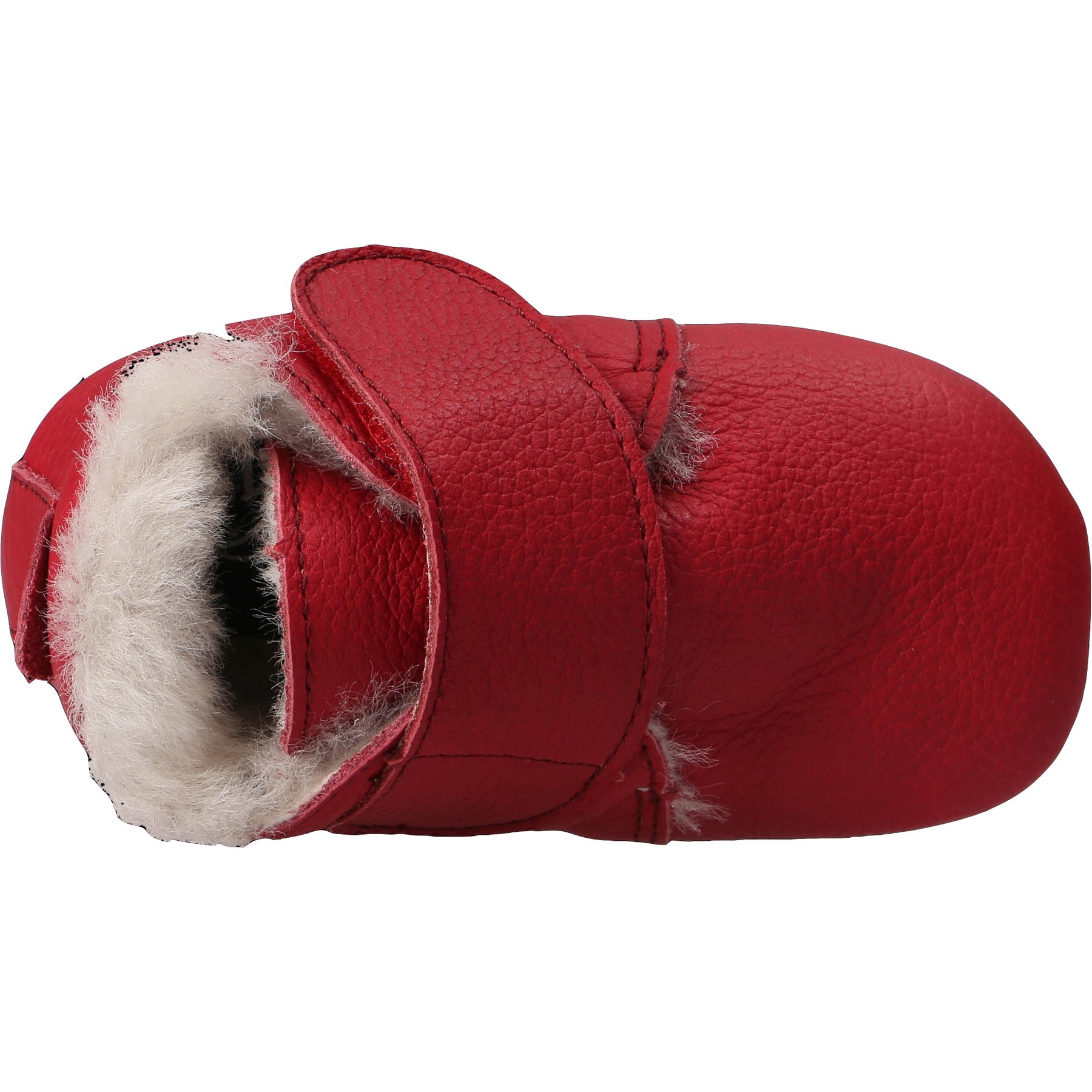 rote krabbelschuhe draufsicht