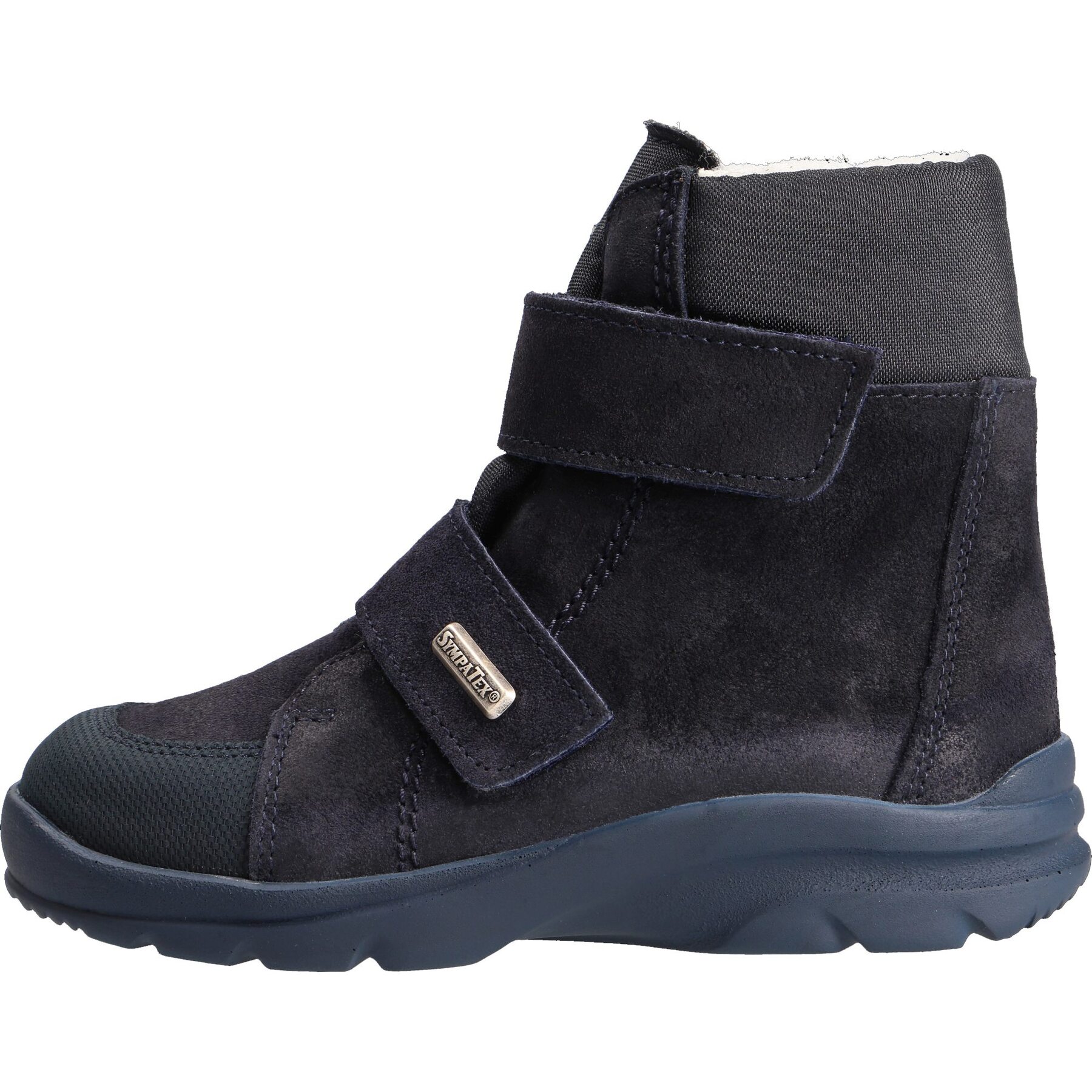 blaue stiefeletten seitenansicht links