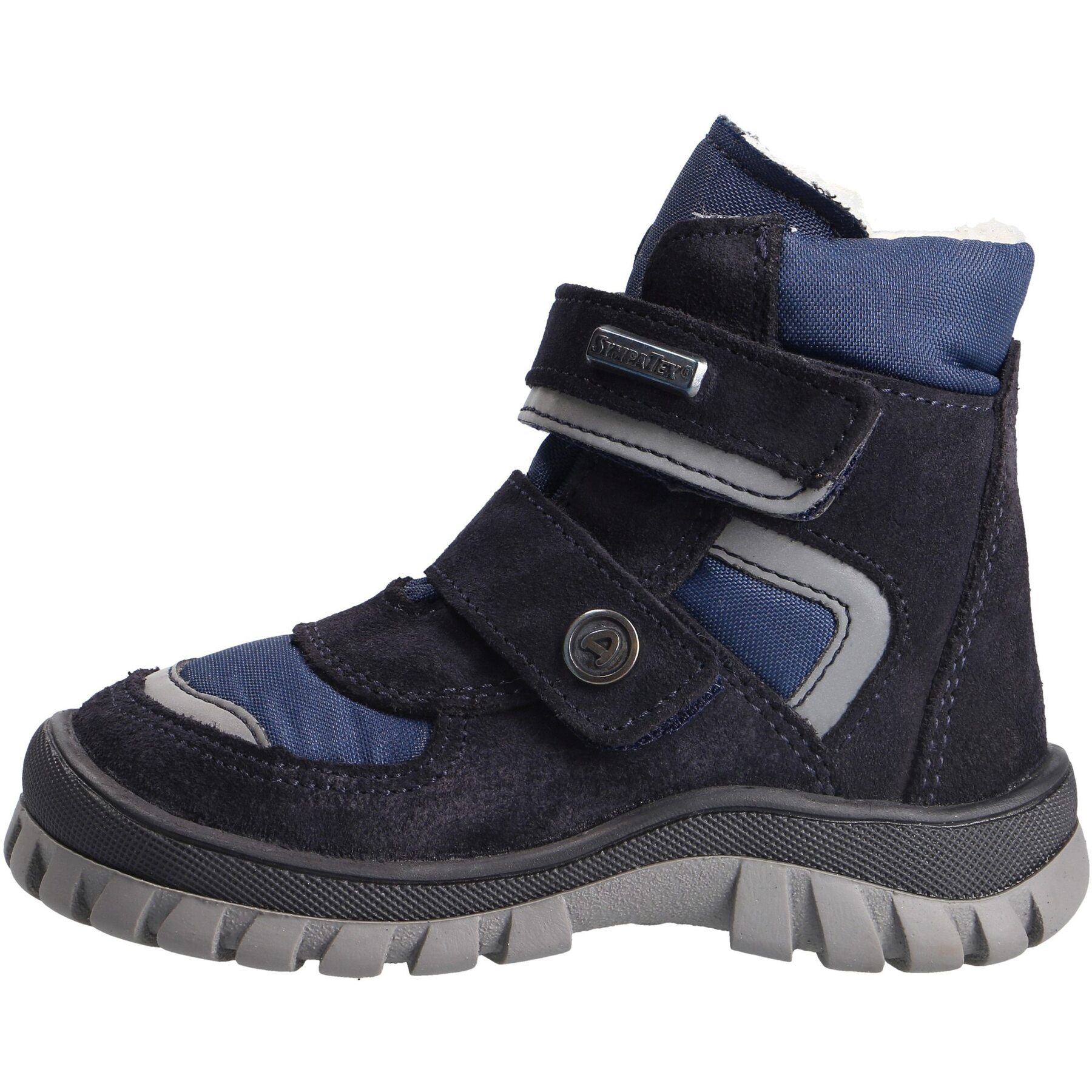 blaue stiefeletten seitenansicht links