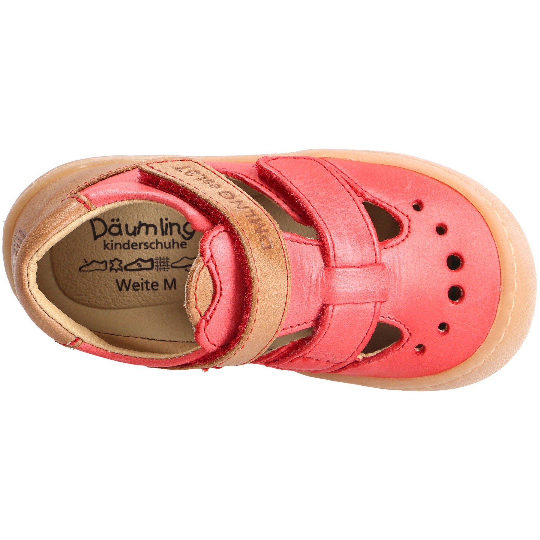 rote lauflernschuhe draufsicht