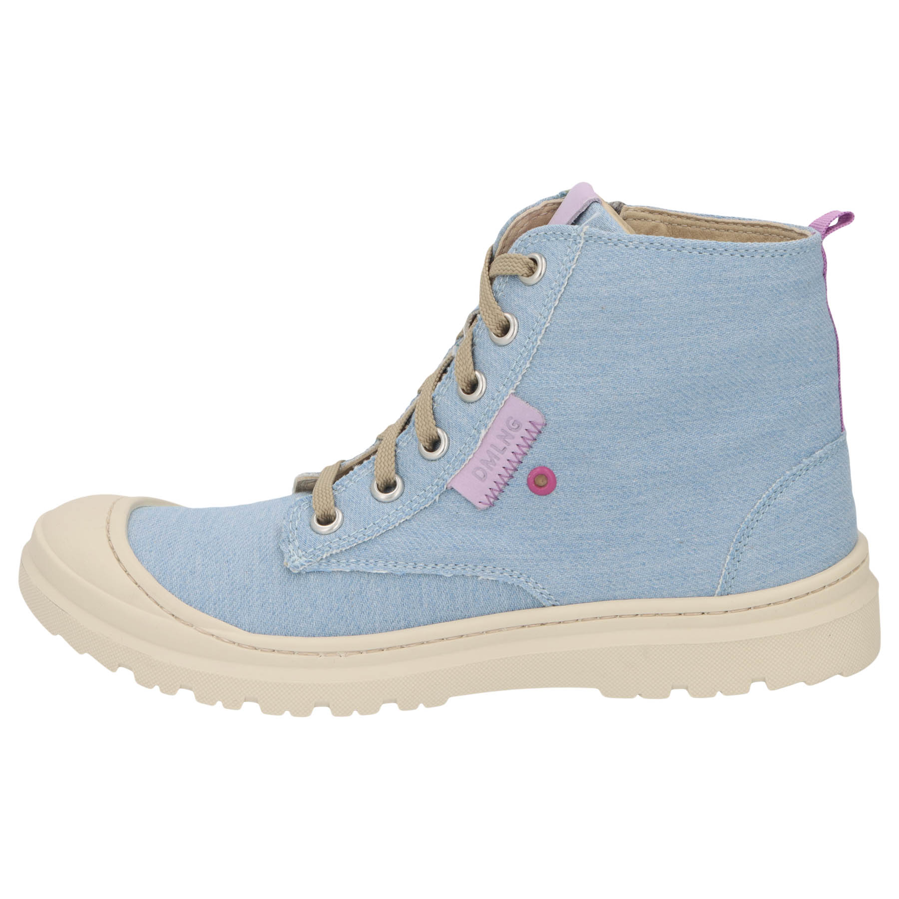 blaue stiefeletten seitenansicht links