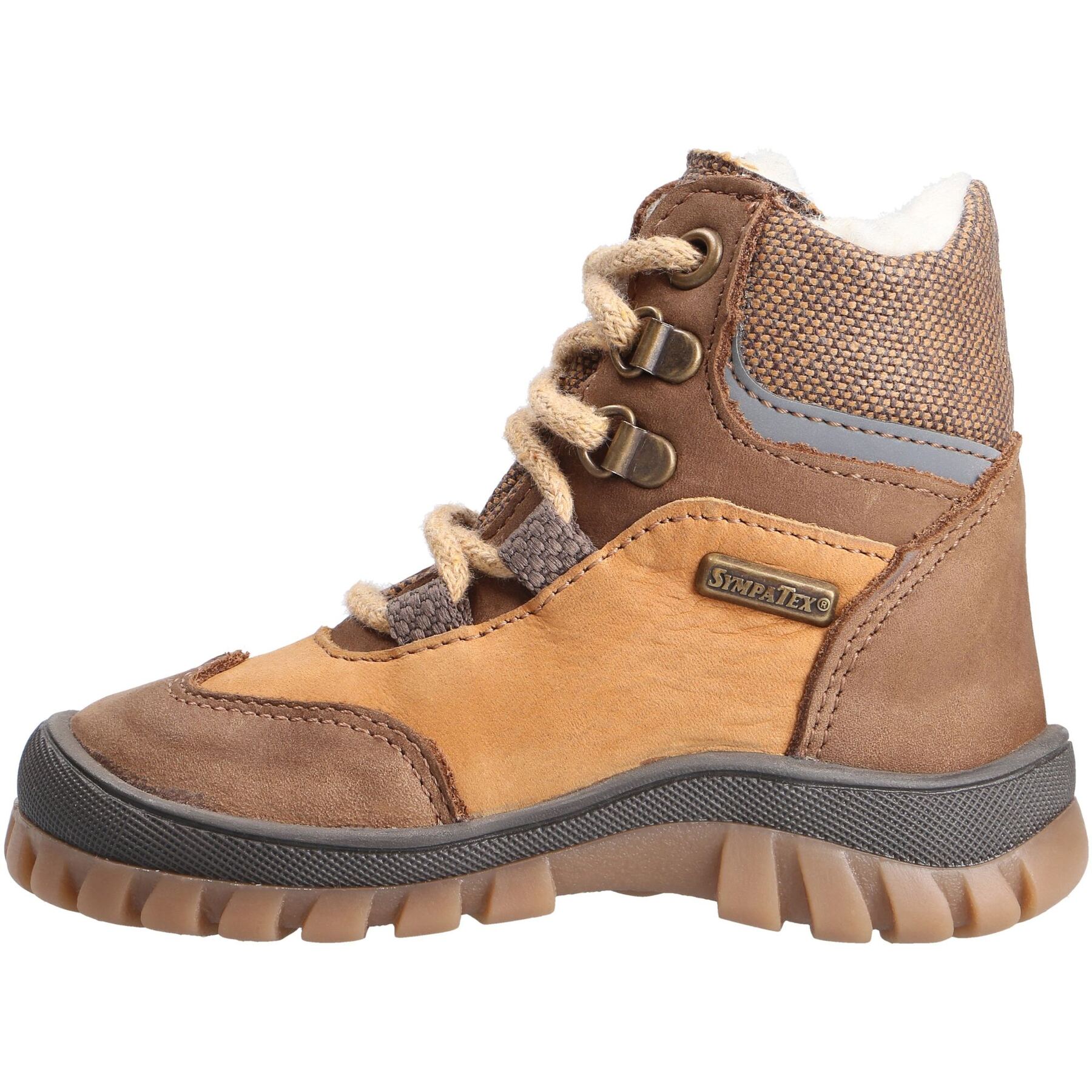 braune stiefeletten seitenansicht links