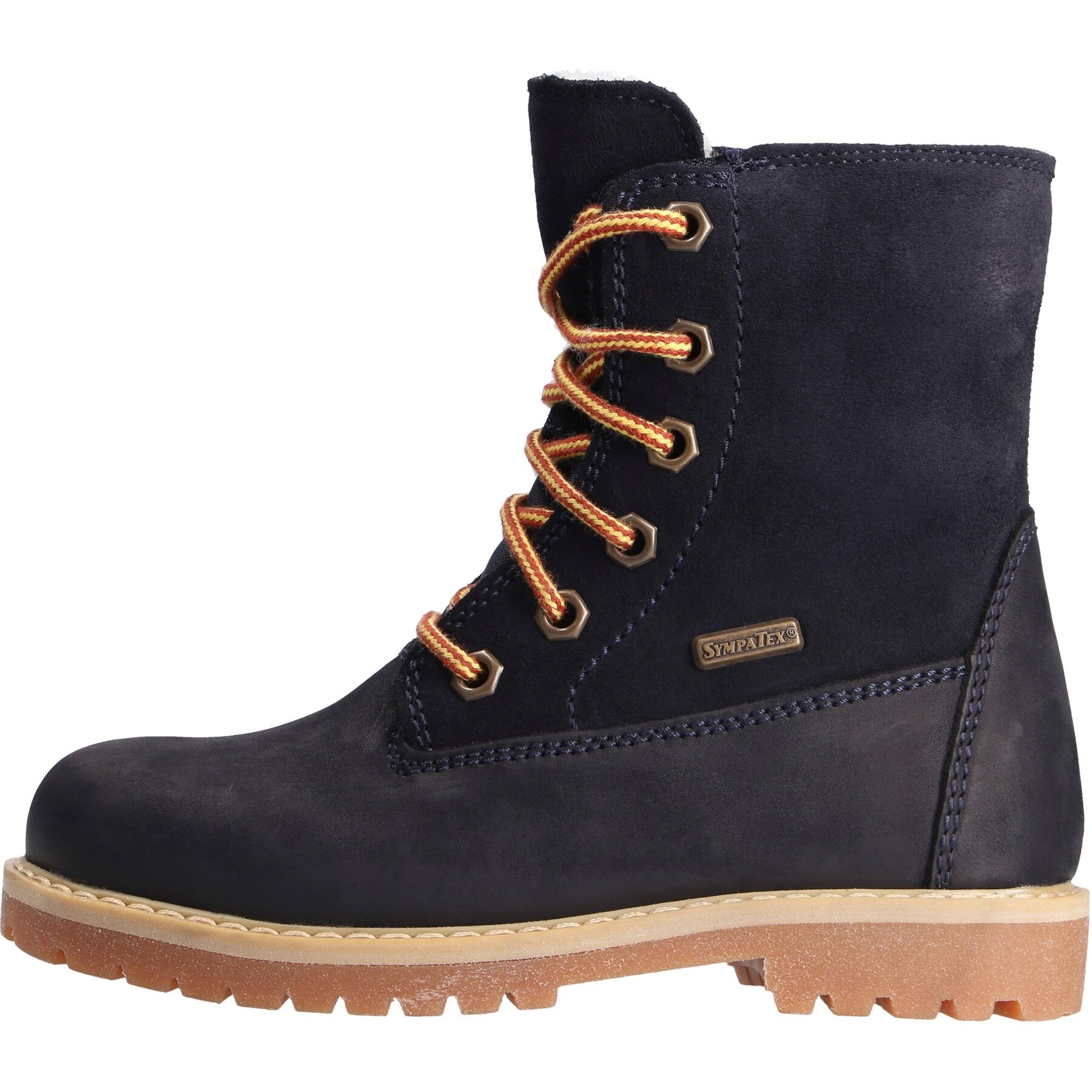 blaue stiefeletten seitenansicht links