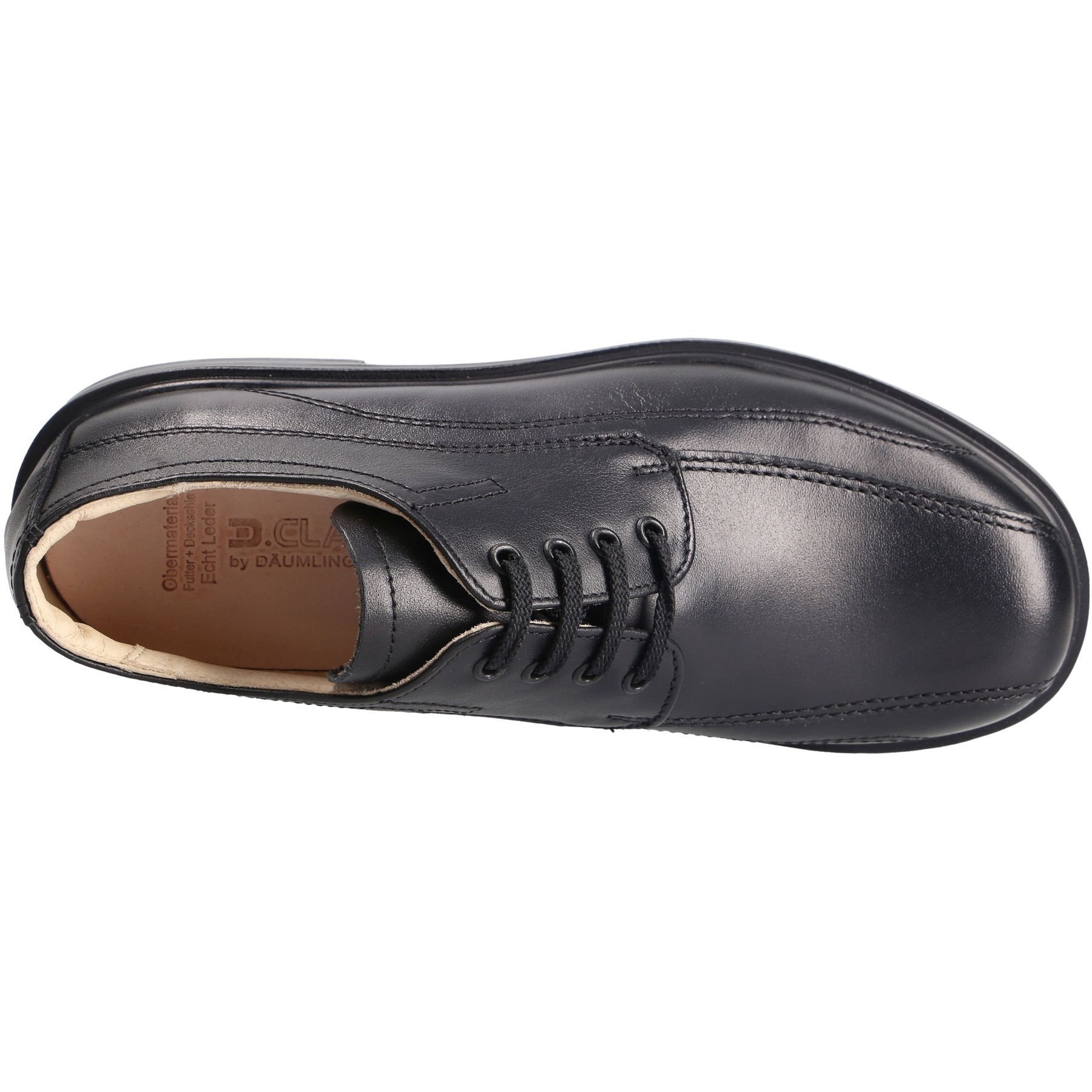 schwarze halbschuh draufsicht