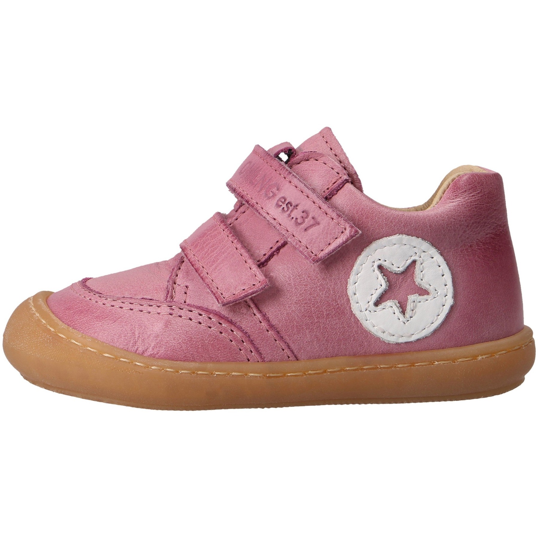 rote lauflernschuhe seitenansicht links