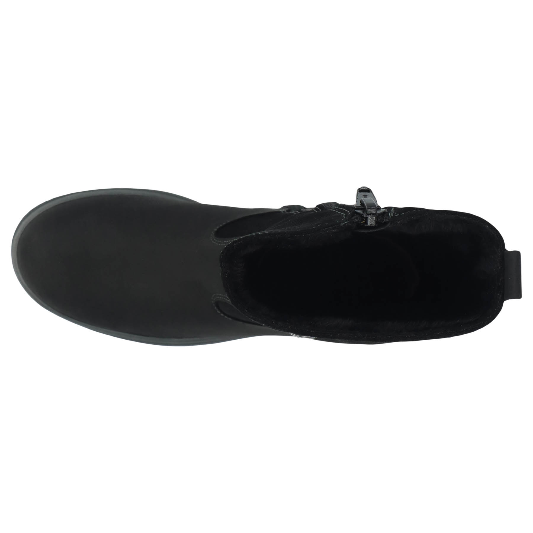 schwarze stiefel draufsicht