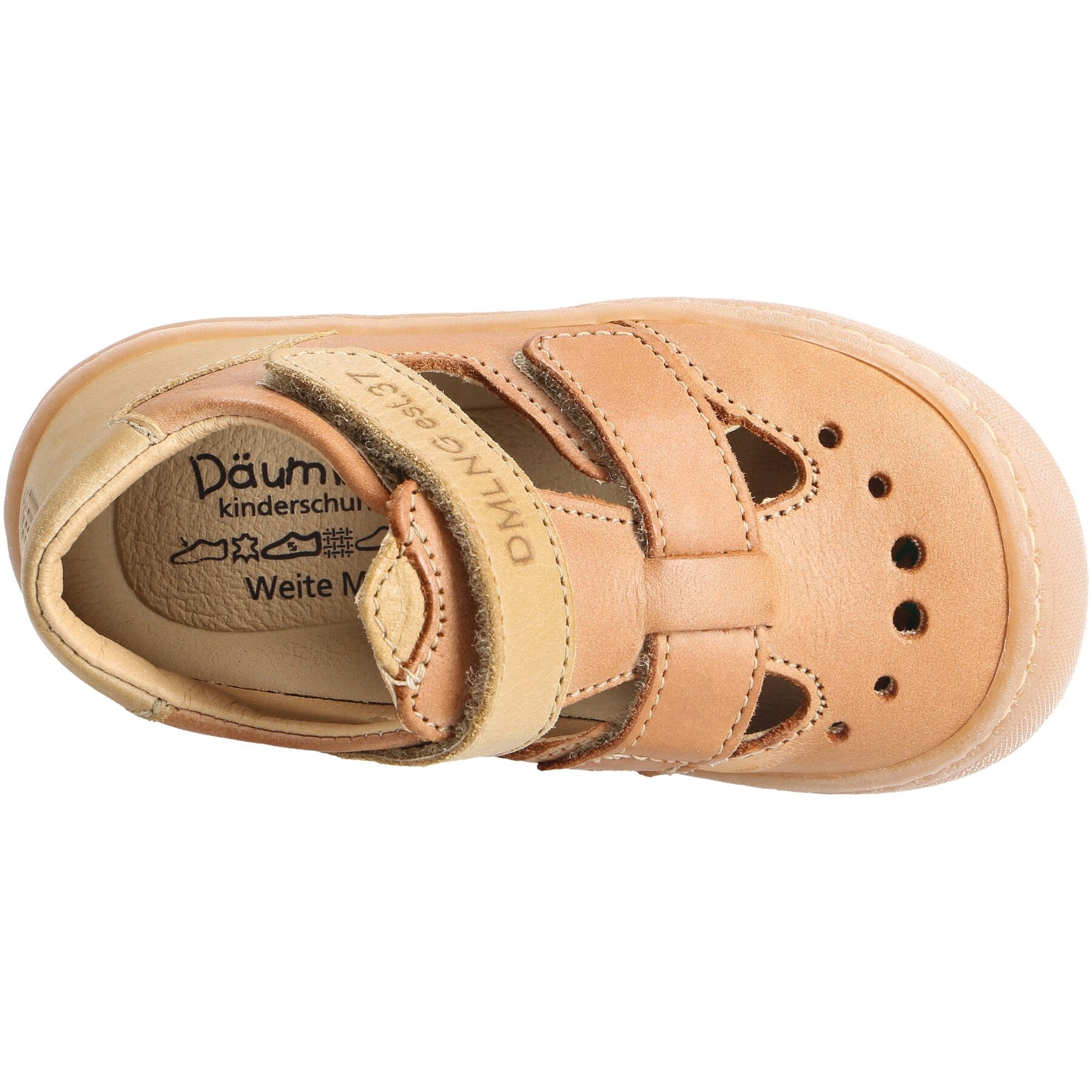 braune lauflernschuhe draufsicht