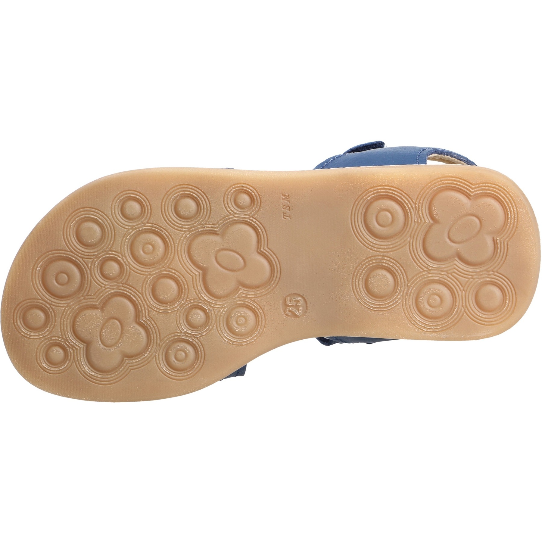 blaue sandale sohlenansicht