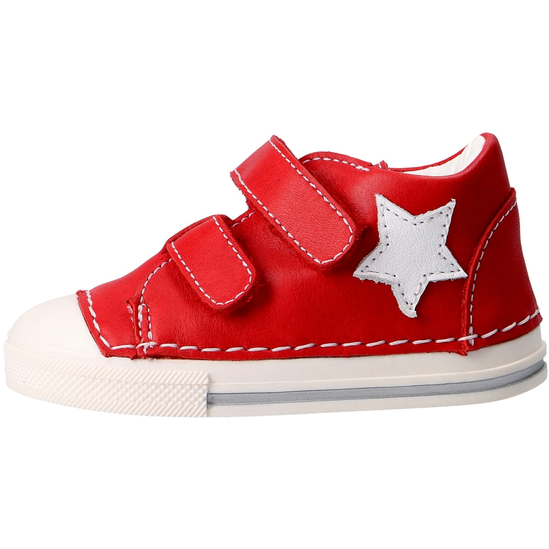 rote lauflernschuhe seitenansicht links