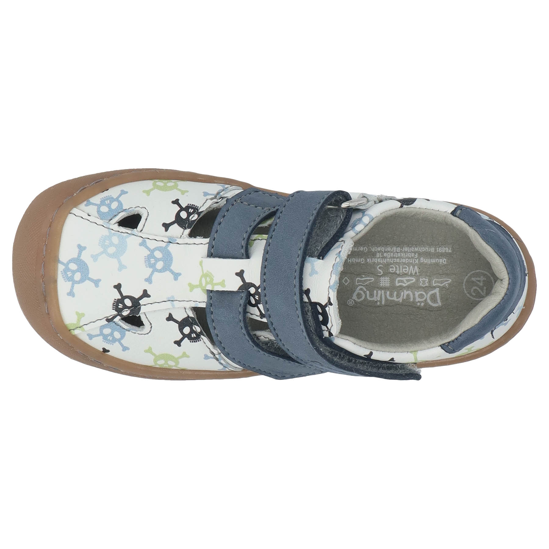 mehrfarbige lauflernschuhe draufsicht