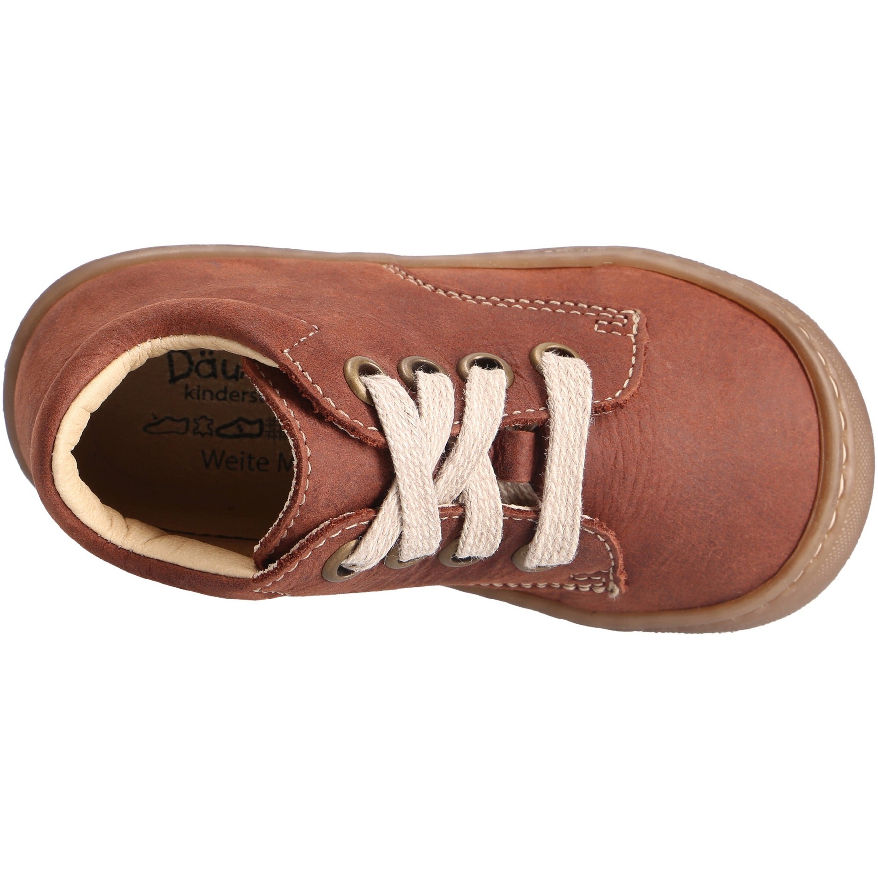 braune lauflernschuhe draufsicht