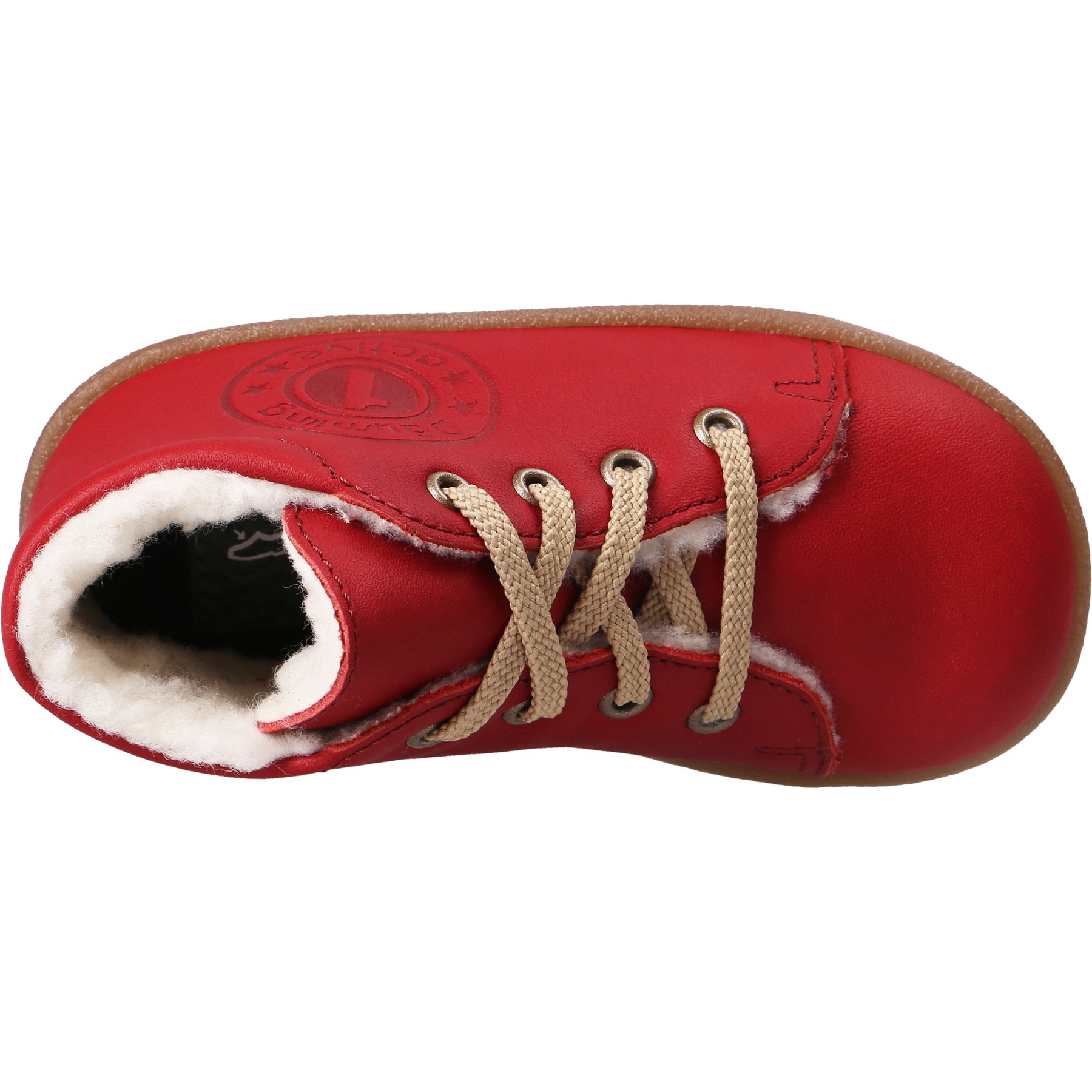 rote lauflernschuhe draufsicht