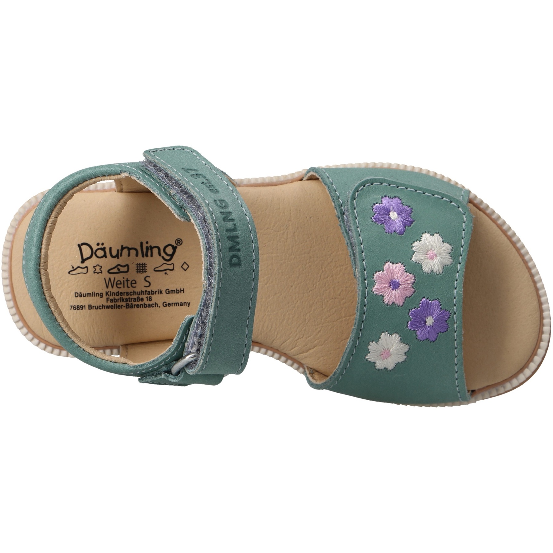 grüne sandale draufsicht