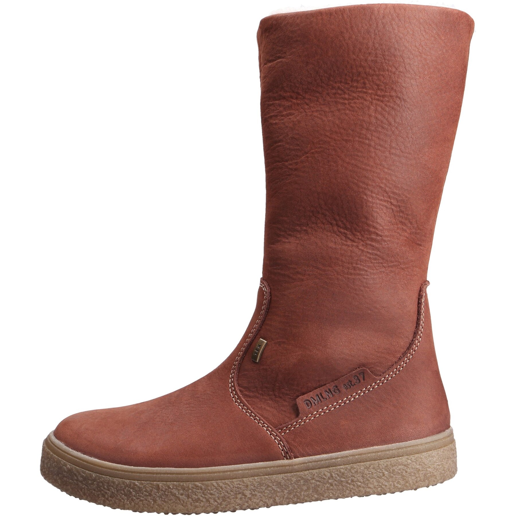 braune stiefel seitenansicht links