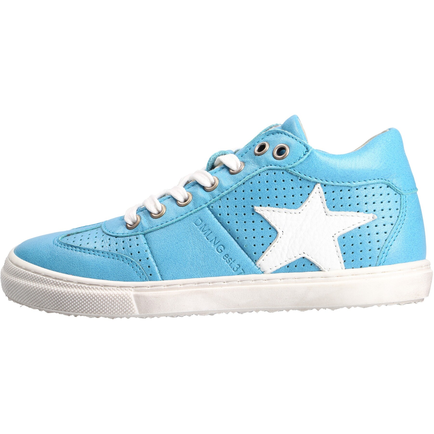 blaue mid cut seitenansicht links