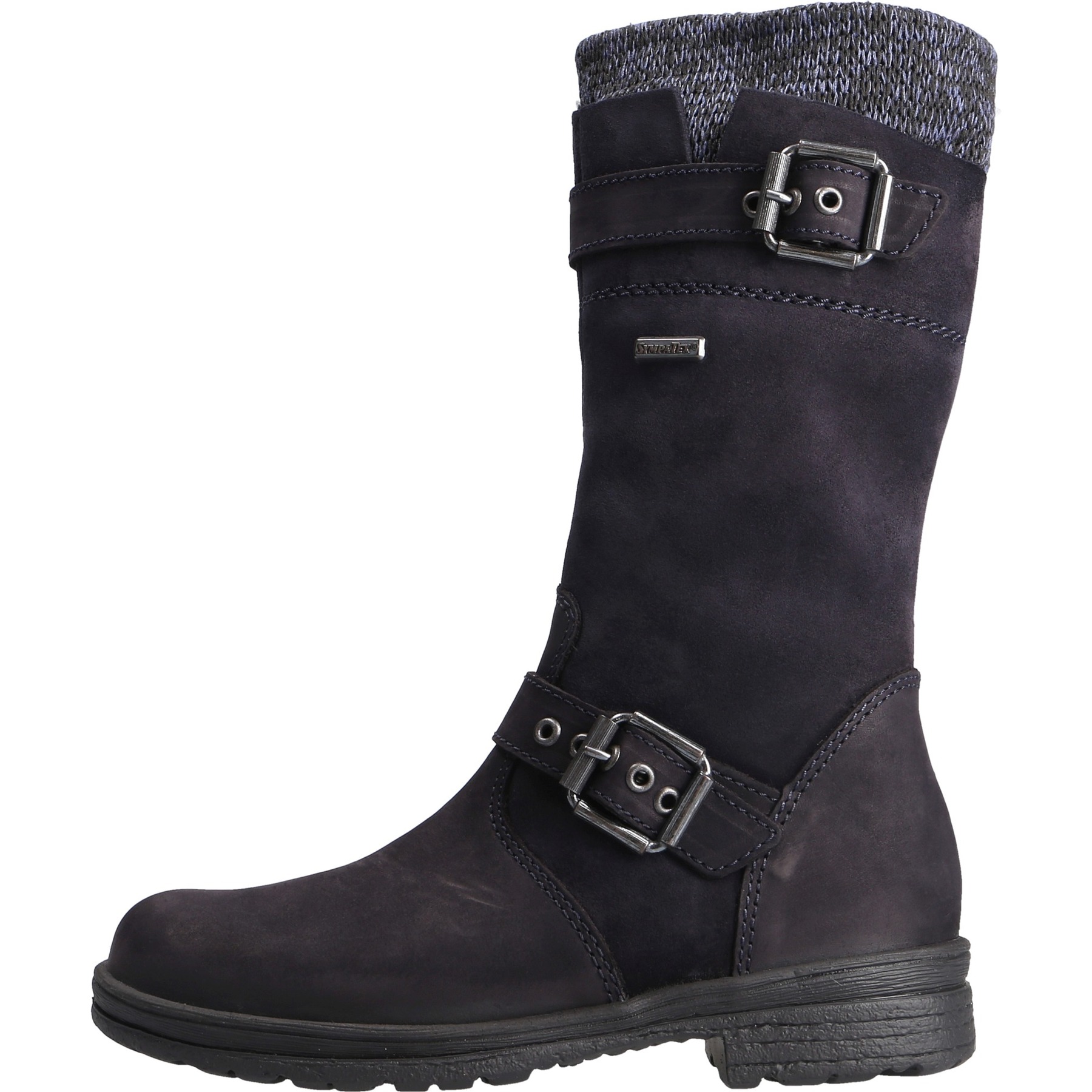 blaue stiefel seitenansicht links