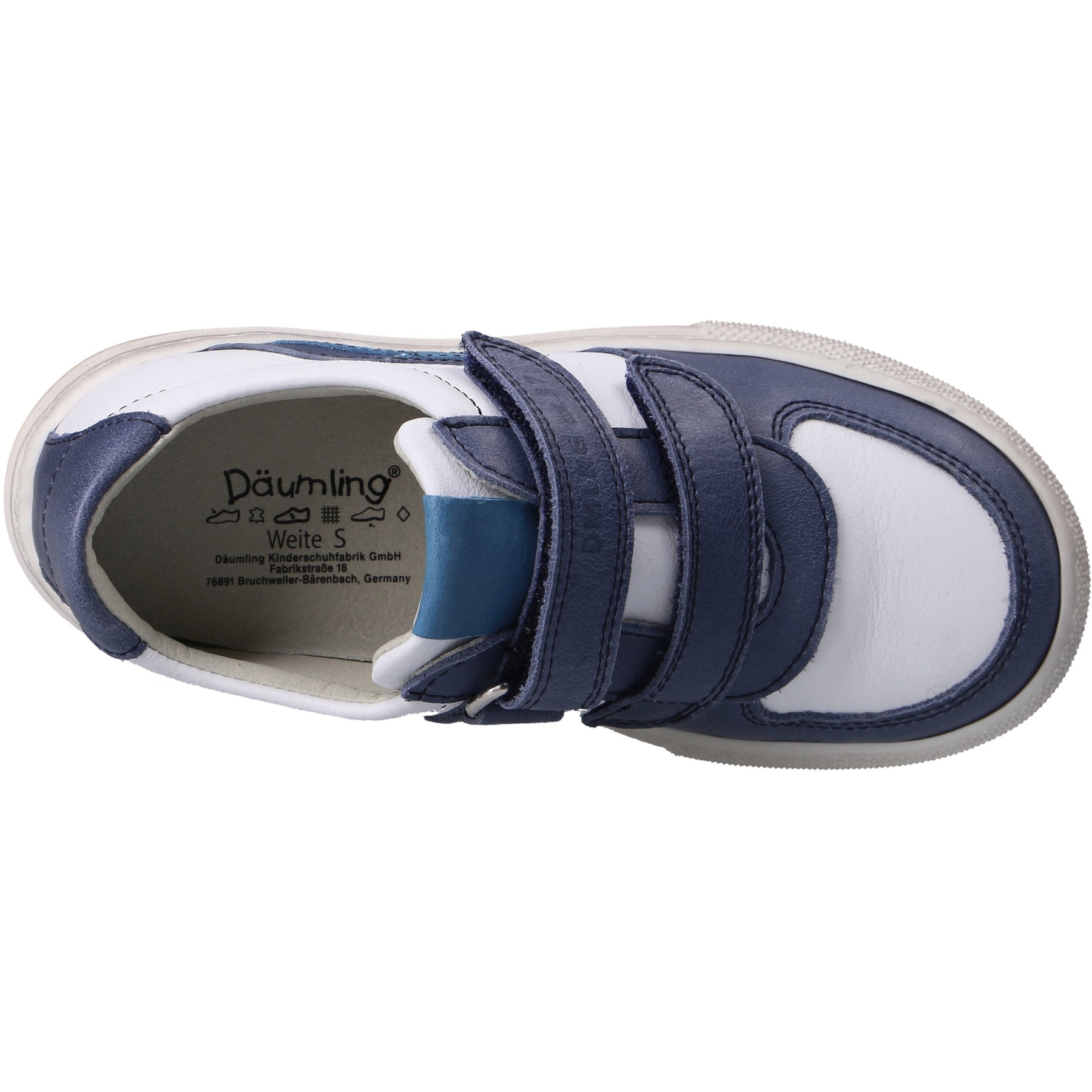 blaue halbschuh draufsicht