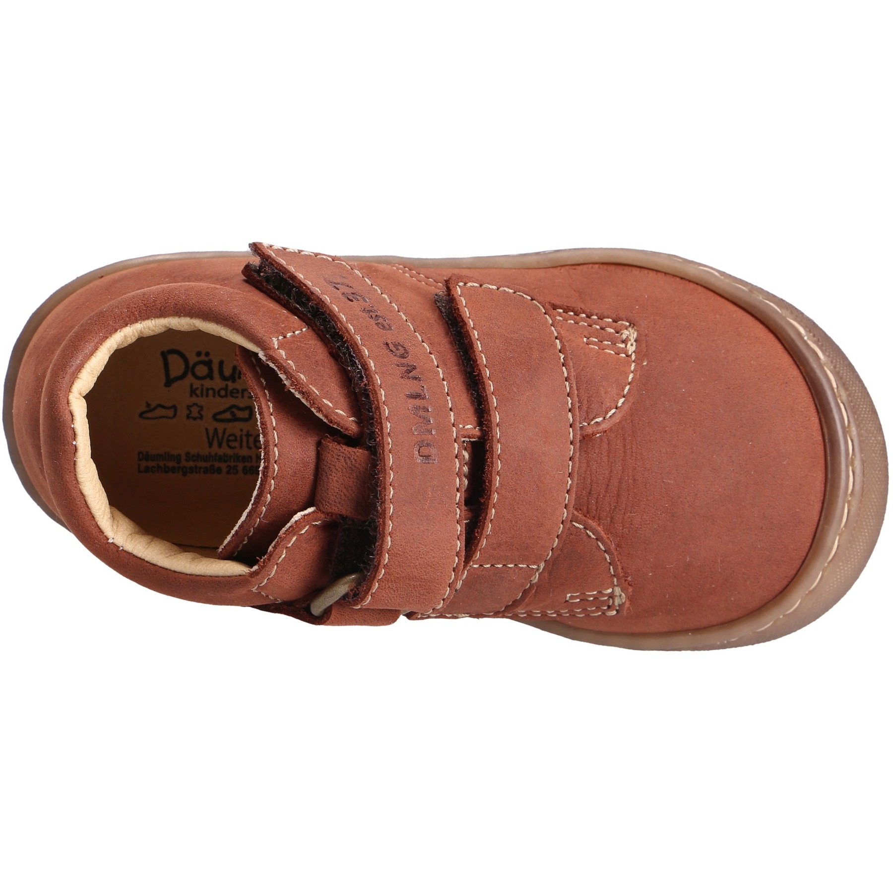 braune lauflernschuhe draufsicht