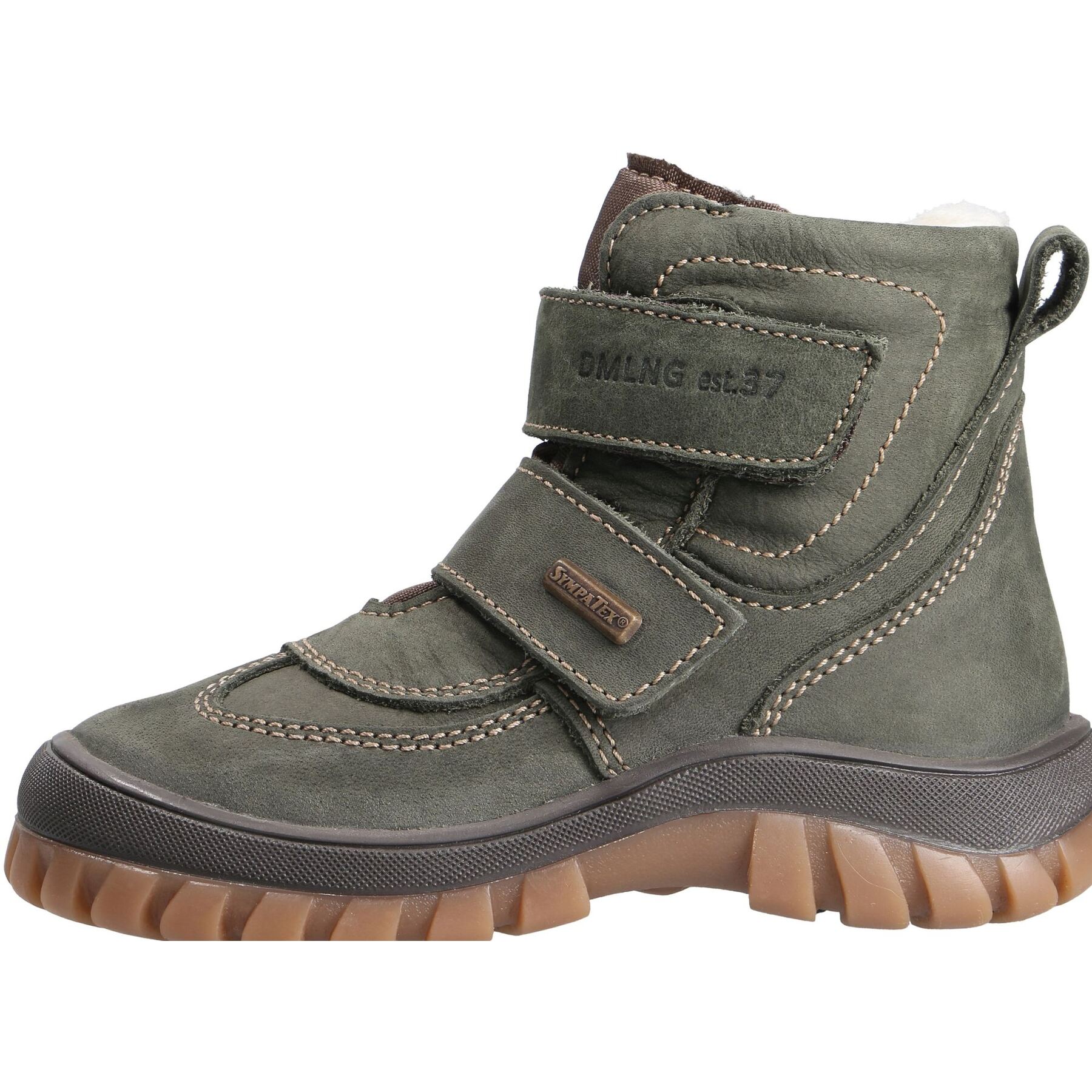 grüne stiefeletten seitenansicht links