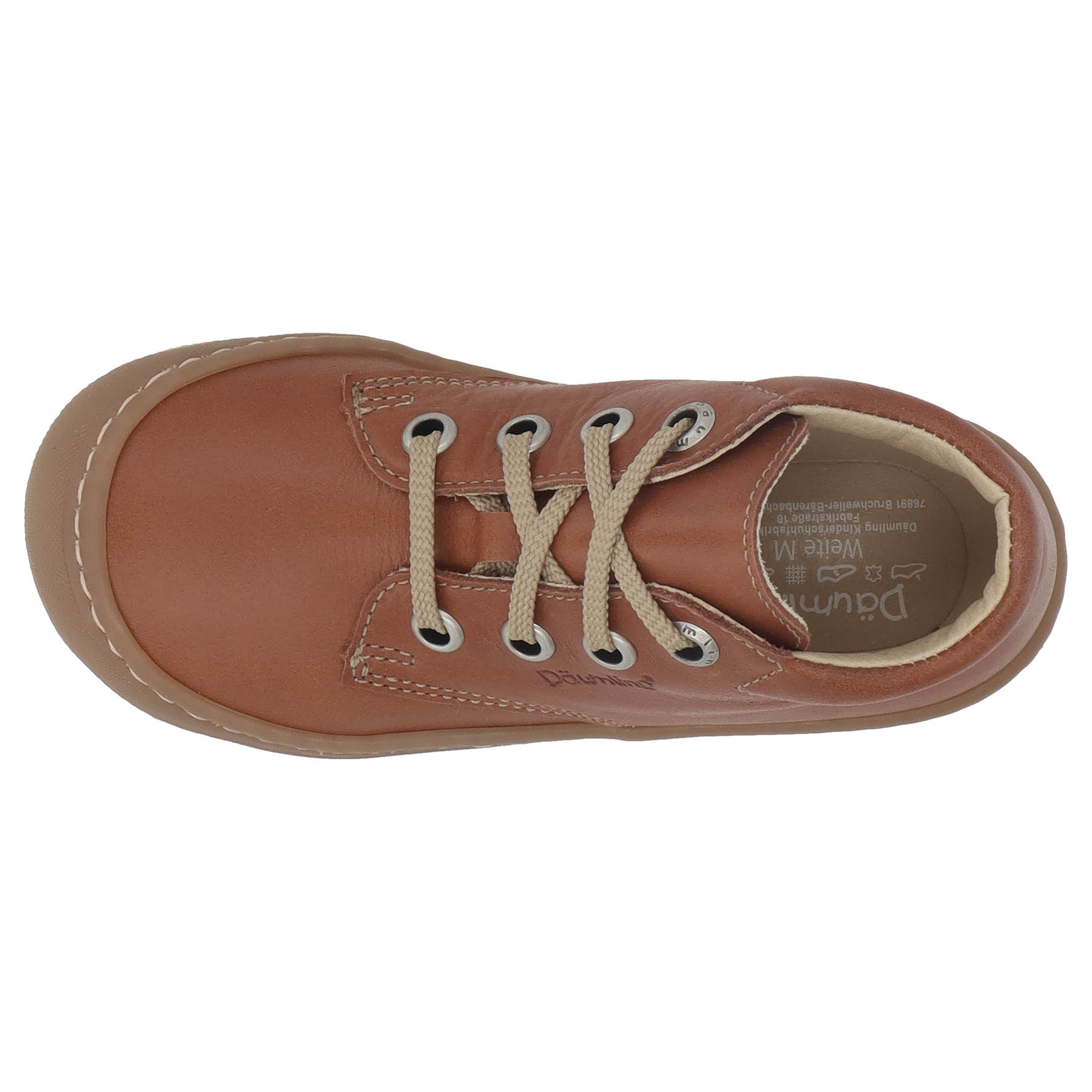 braune lauflernschuhe draufsicht