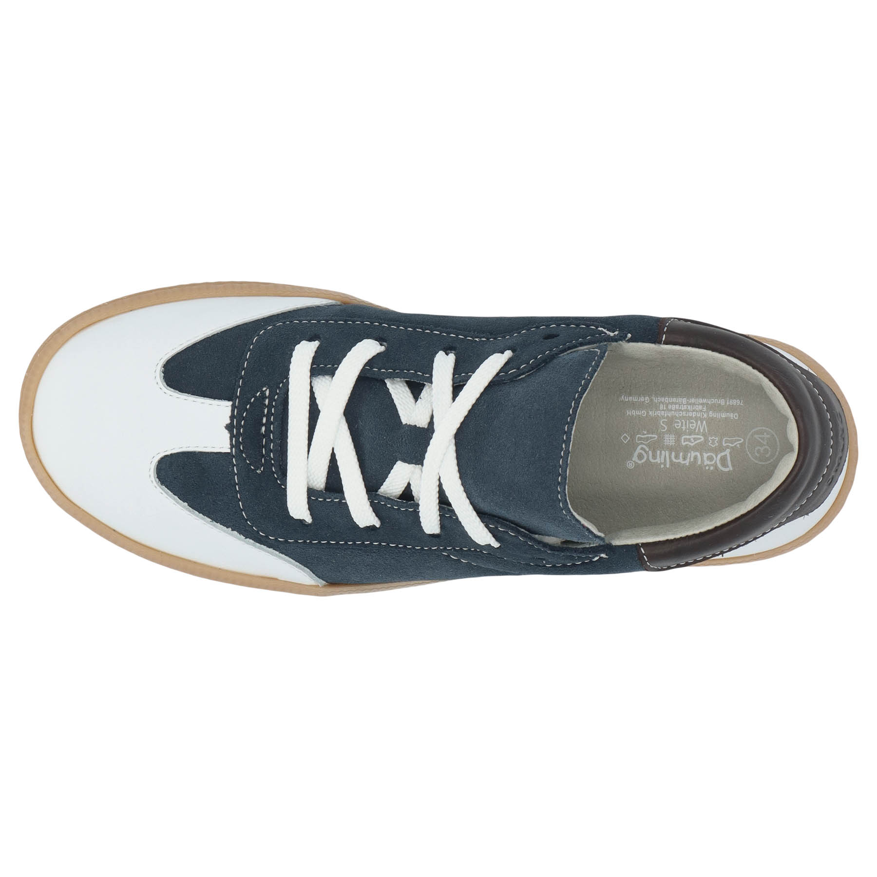 blaue halbschuh draufsicht