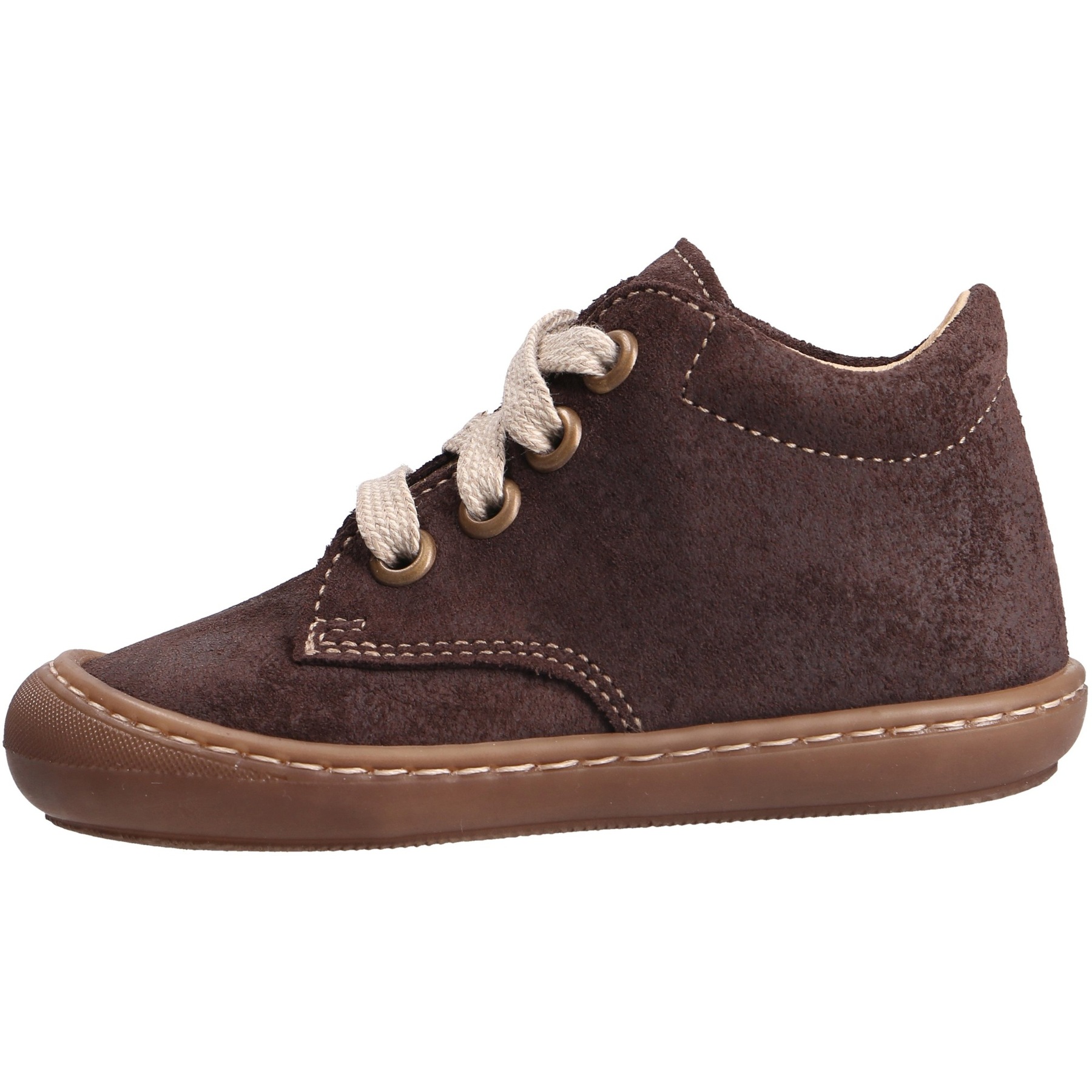 braune lauflernschuhe seitenansicht links