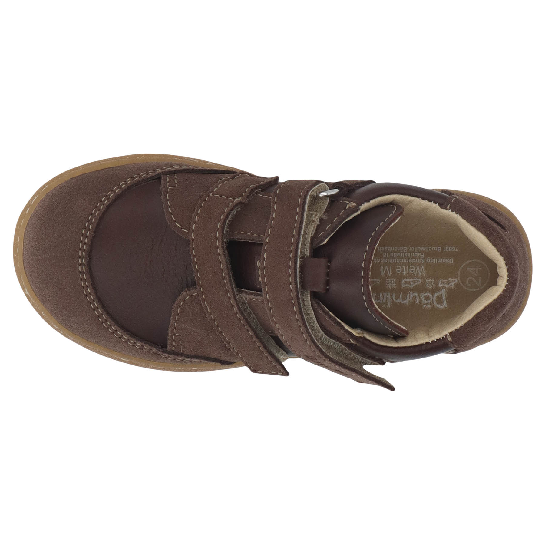 braune lauflernschuhe draufsicht