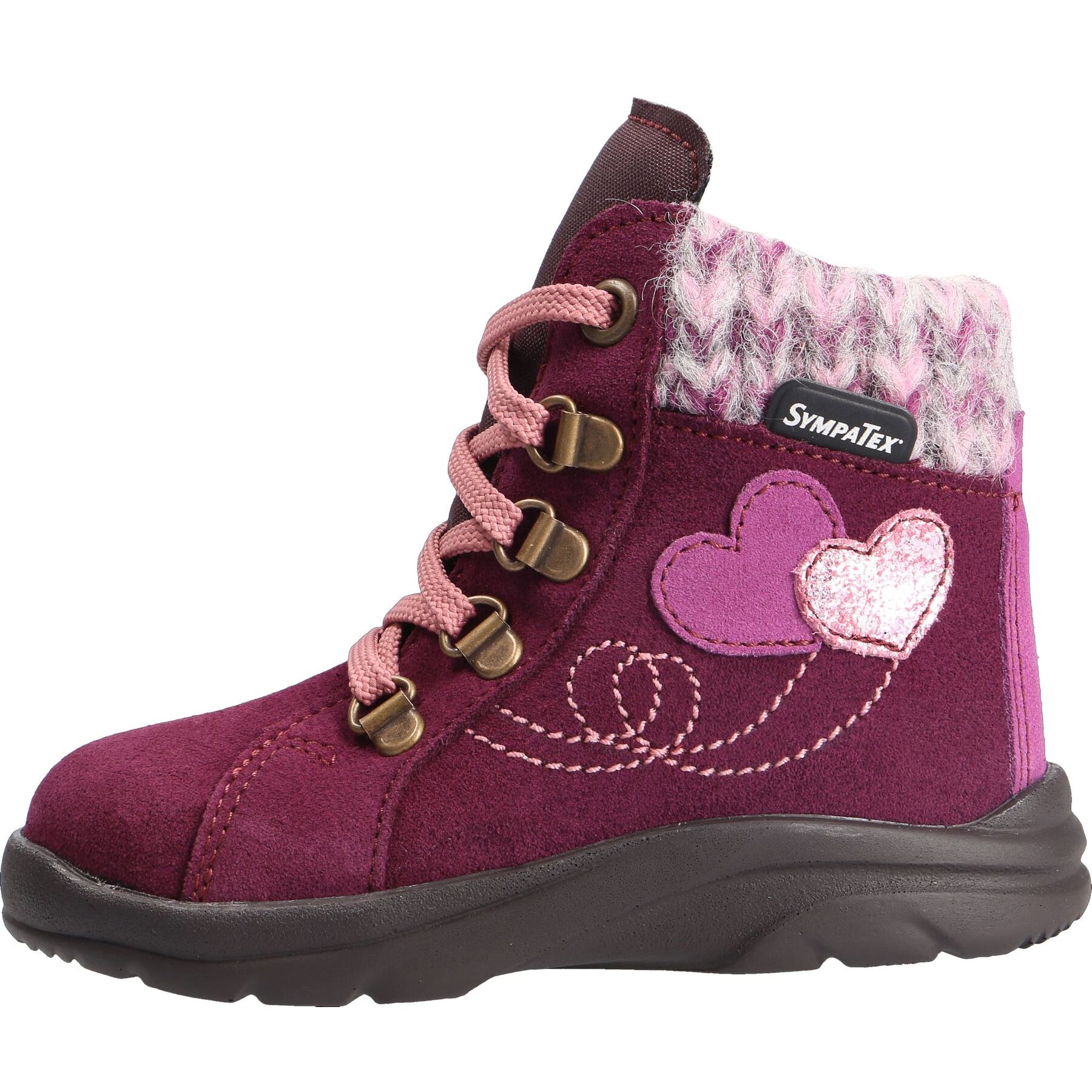 rote stiefeletten seitenansicht links