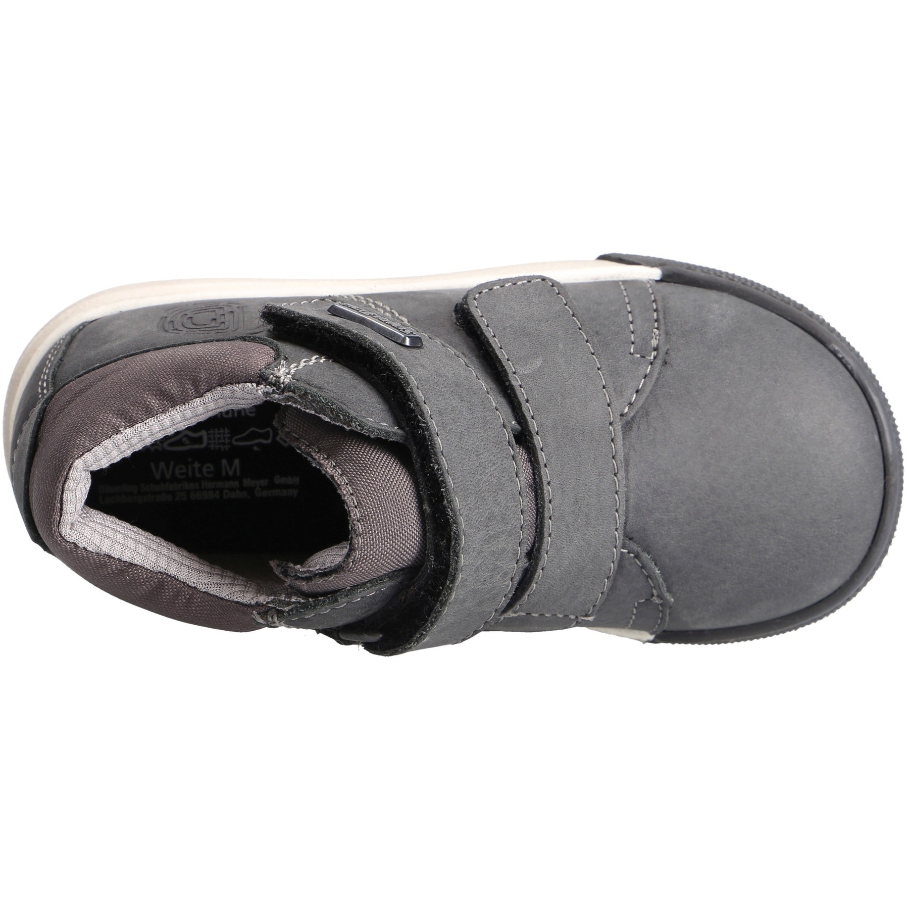 graue lauflernschuhe draufsicht