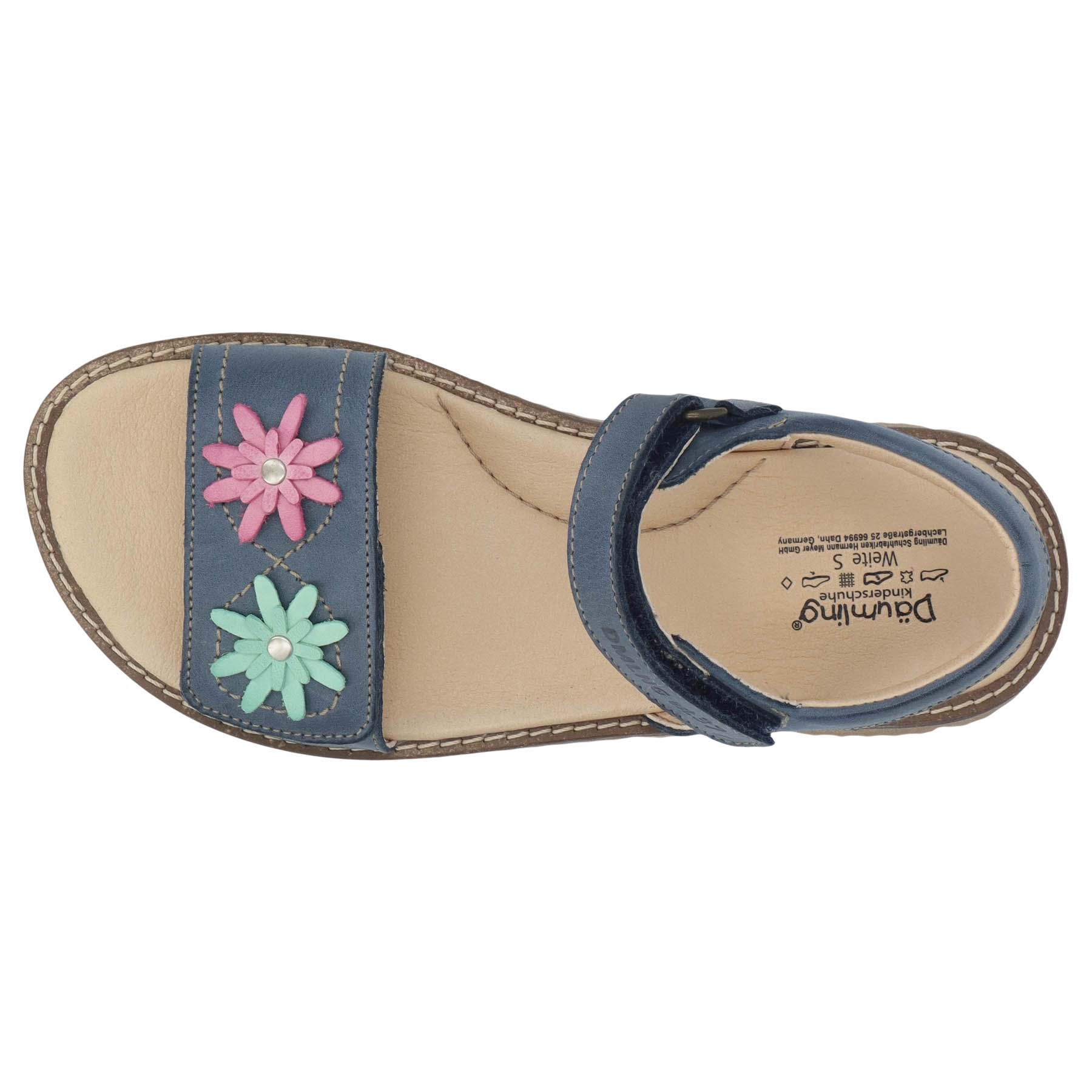 blaue sandale draufsicht