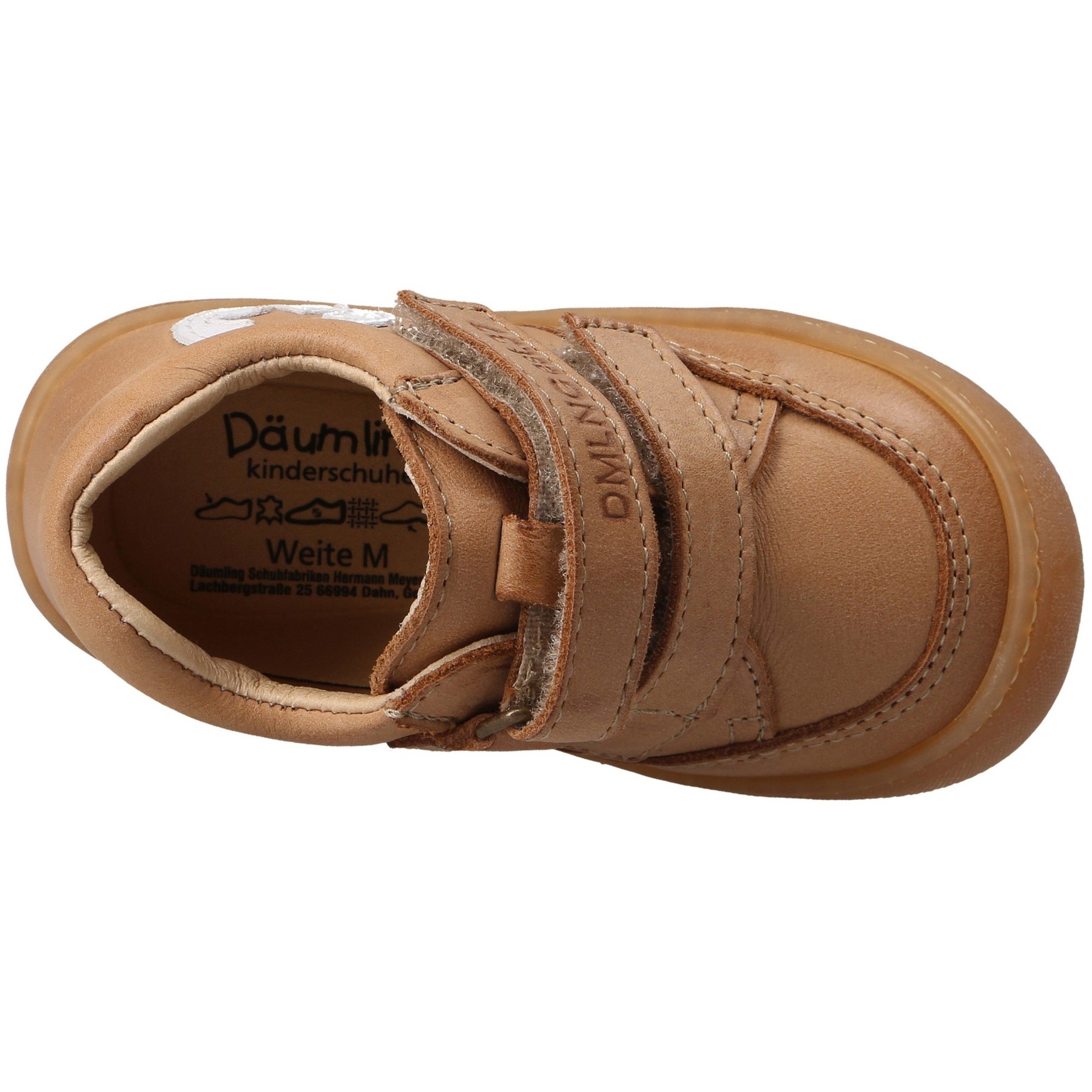 braune lauflernschuhe draufsicht