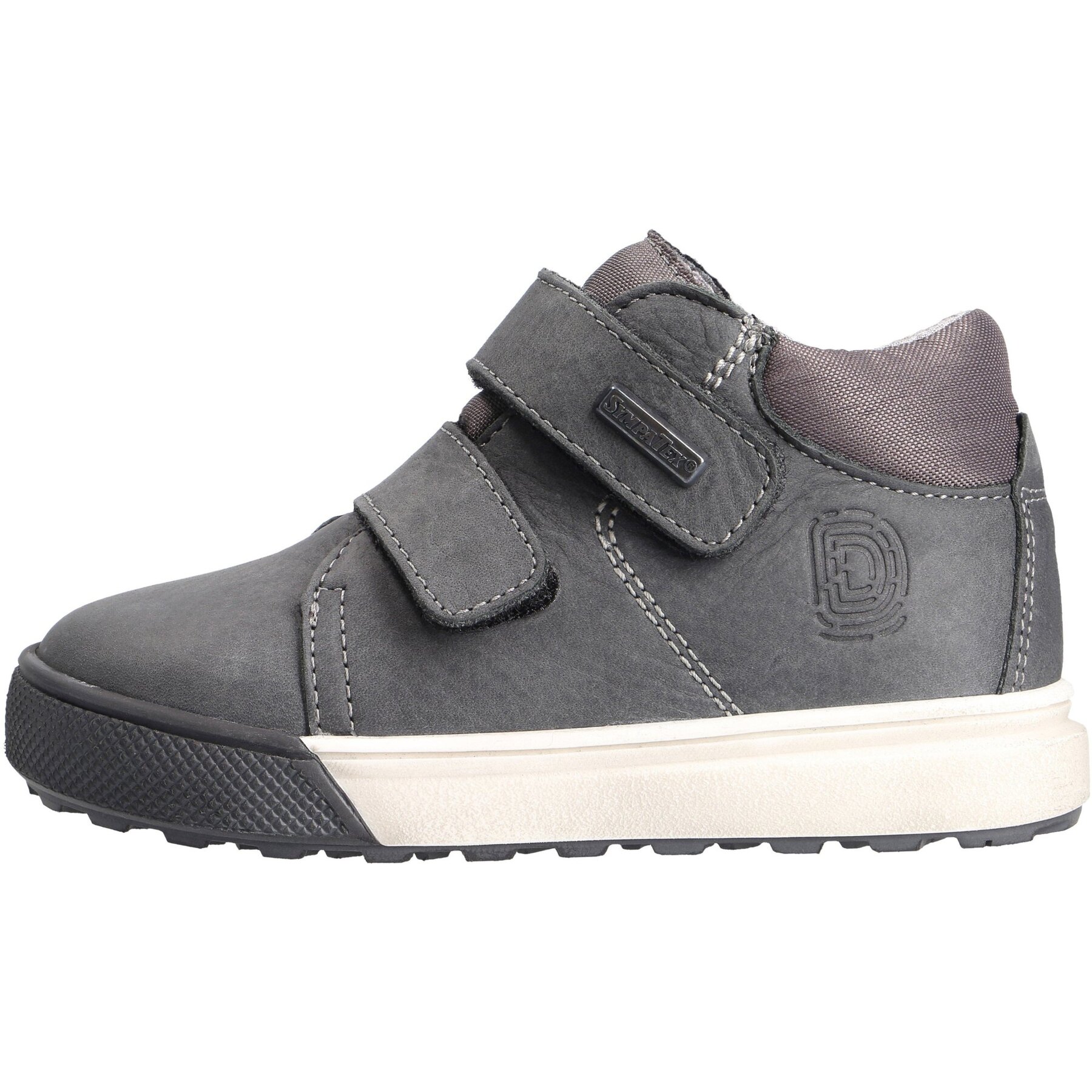 graue lauflernschuhe seitenansicht links